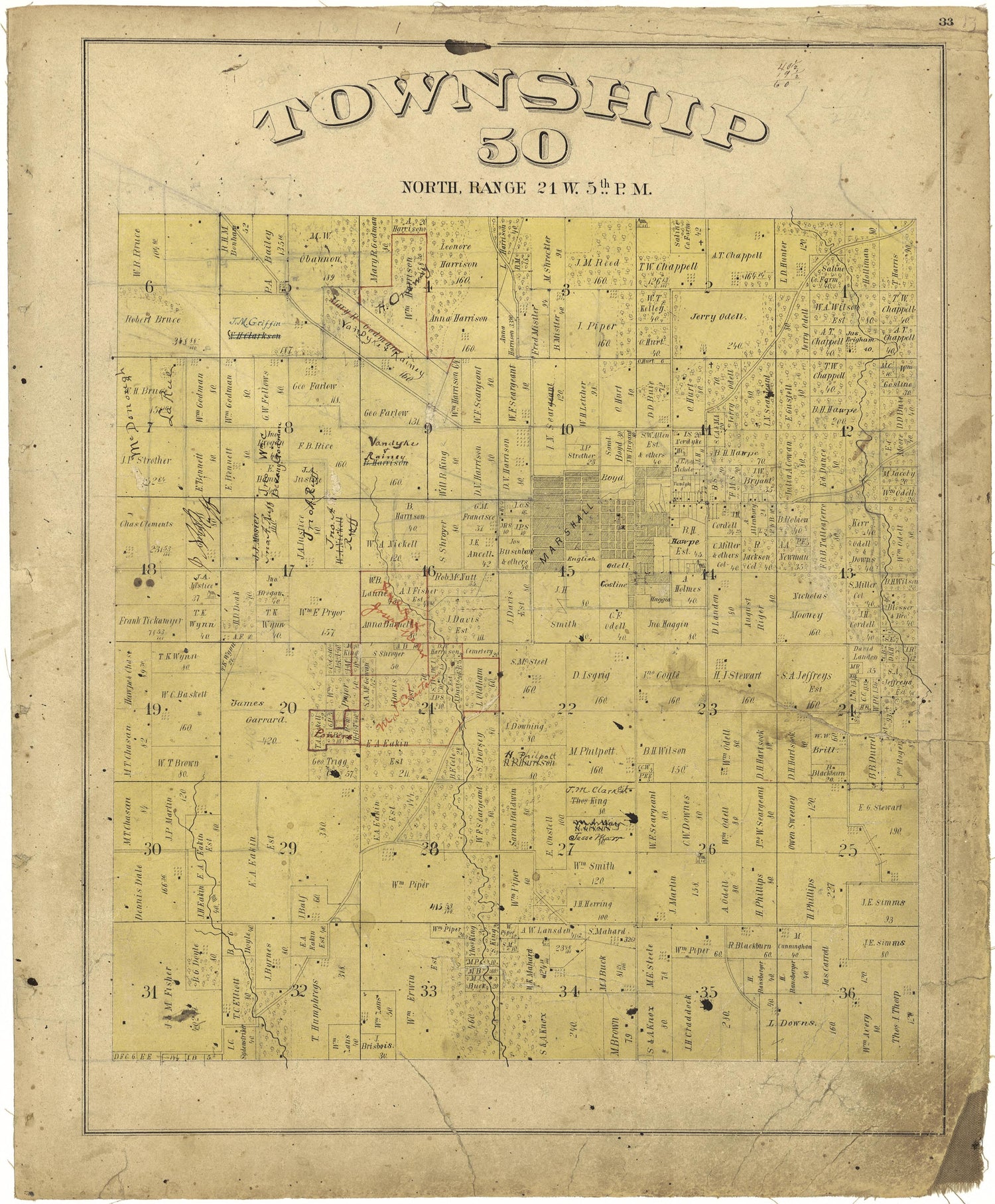 This old map of Missouri, Saline County,  was created by Missouri Publishing Co in 1876