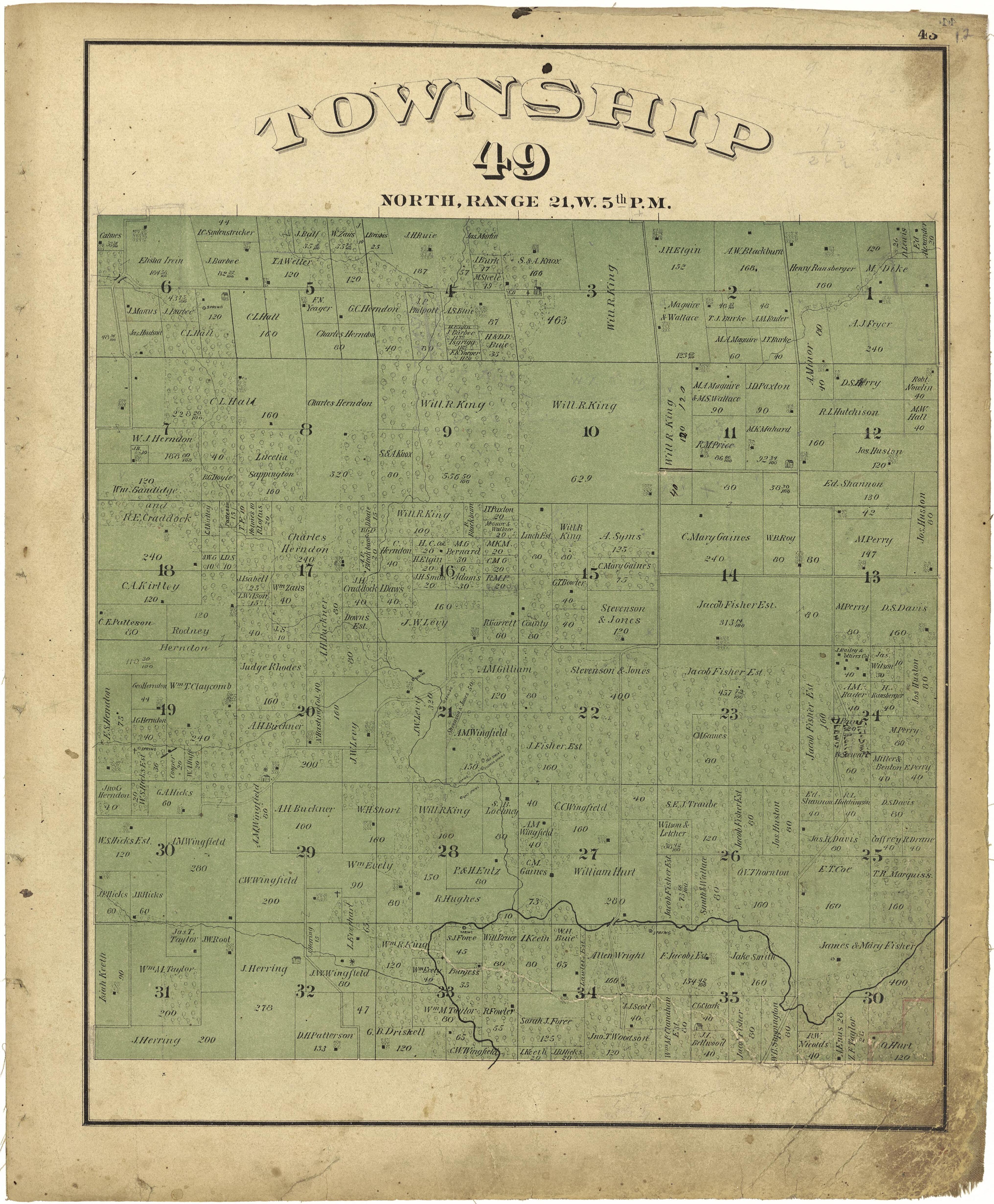 This old map of Missouri, Saline County,  was created by Missouri Publishing Co in 1876
