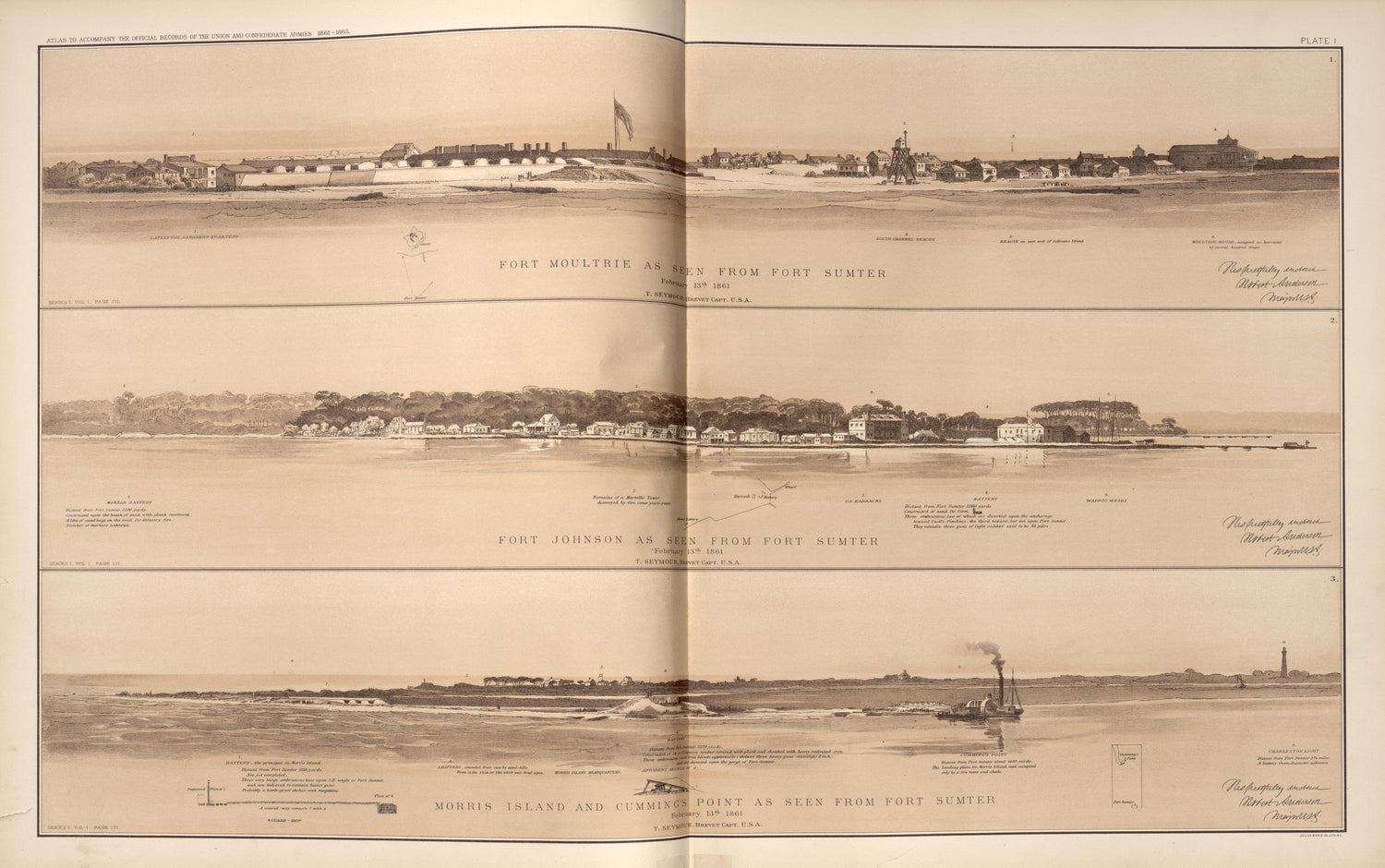 Views of Fort Moultrie, Fort Johnson, Morris Island, Cumming&