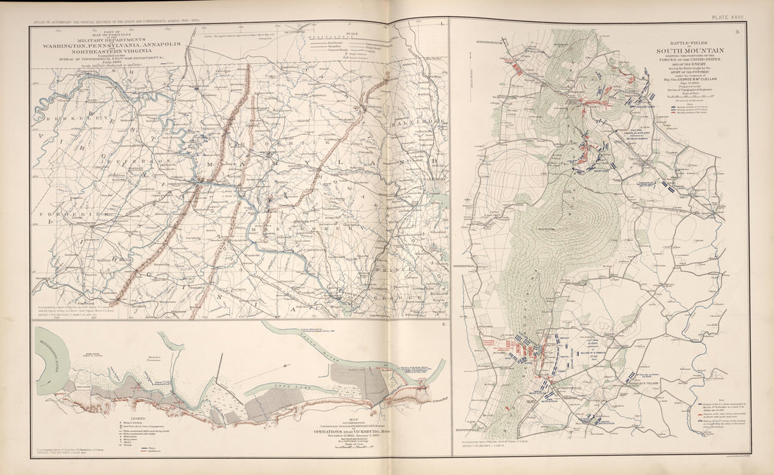 Wash., D.C.;Pennsylvania;Annapolis;Northeastern Va.;South Mountain,Md. ;Vicksburg,Miss. from Atlas of the War of the Rebellion Giving Union and Confederate Armies by Actual Surveys by the Union and Confederate Engineers, and Approved by the Officers I... by Relic Map Company