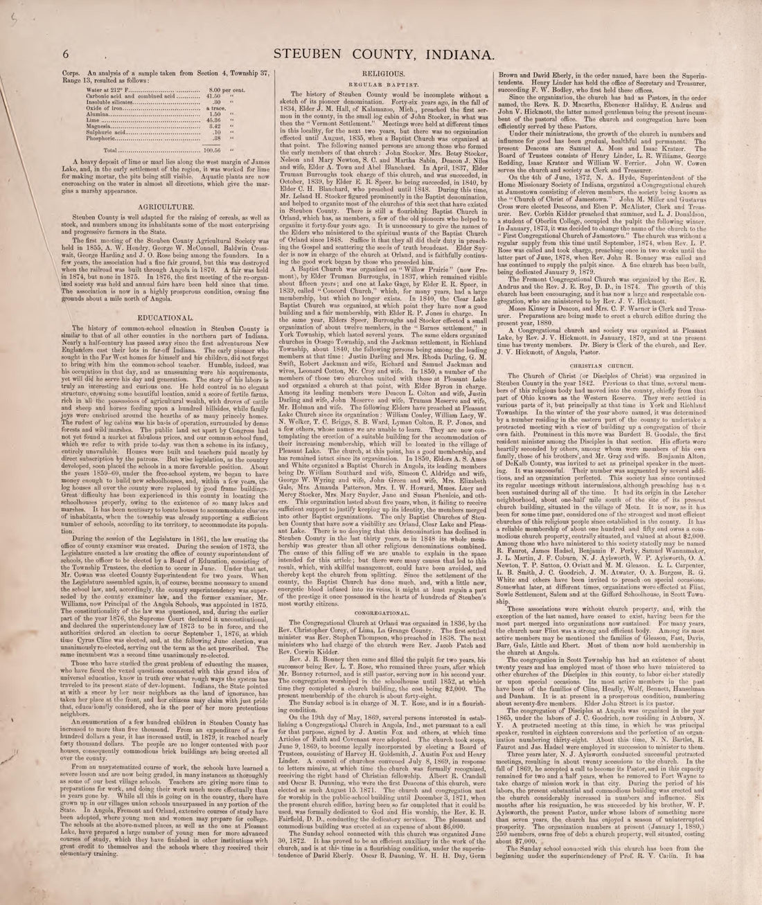 Steuben County, Indiana (continued) from Atlas of Steuben County, Indiana : to Which Are Added Various General Maps, History, Statistics, Illustrations, &amp; C. &amp; C. &amp; C 1880 by Relic Map Company