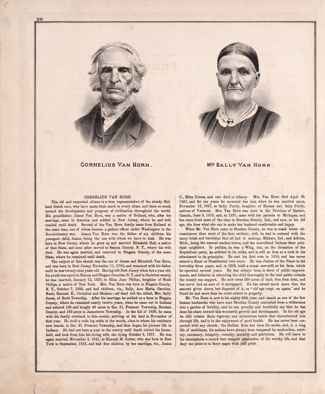Portraits; Biography from Atlas of Steuben County, Indiana : to Which Are Added Various General Maps, History, Statistics, Illustrations, &amp; C. &amp; C. &amp; C 1880 by Relic Map Company