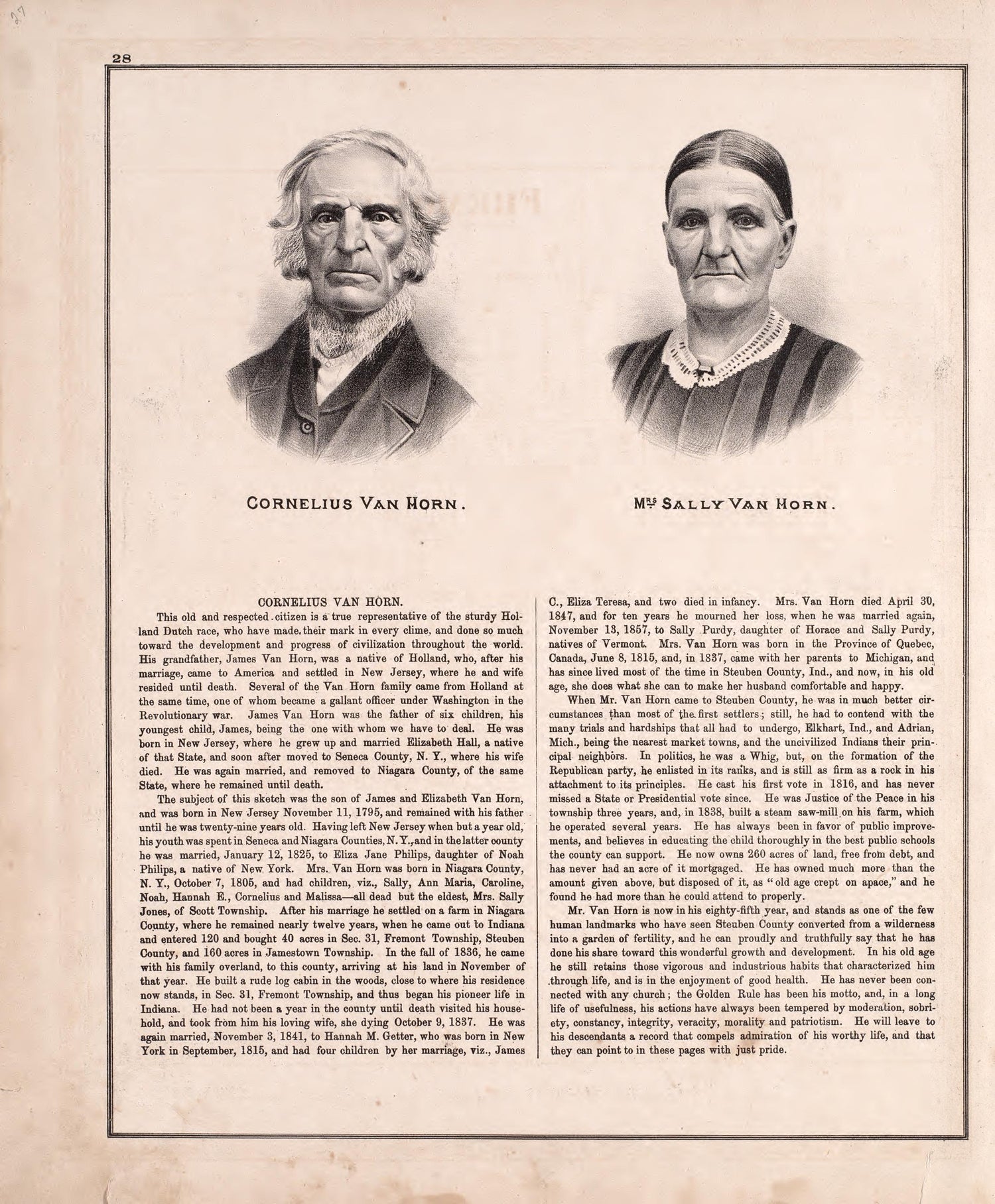 Portraits; Biography from Atlas of Steuben County, Indiana : to Which Are Added Various General Maps, History, Statistics, Illustrations, &amp; C. &amp; C. &amp; C 1880 by Relic Map Company