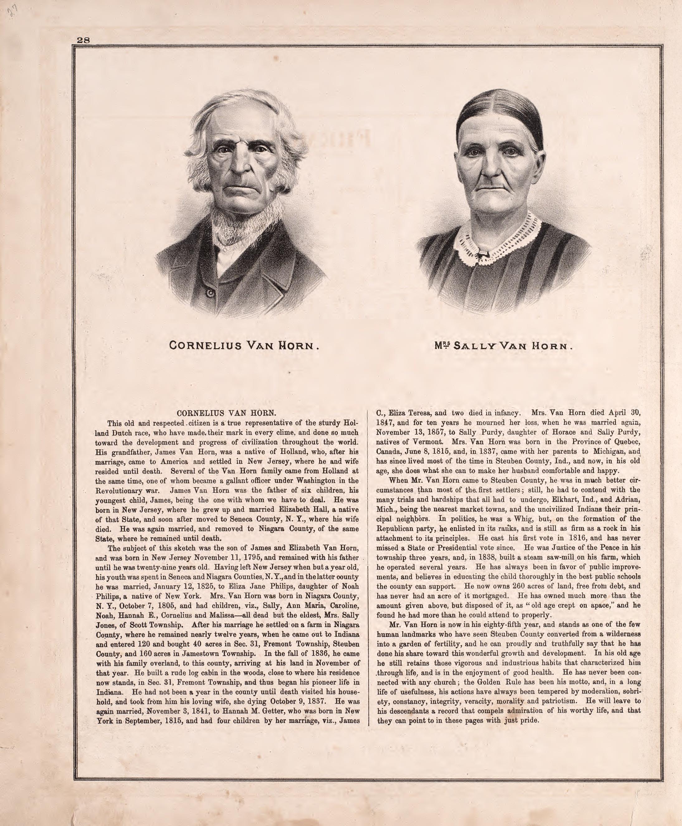 Portraits; Biography from Atlas of Steuben County, Indiana : to Which Are Added Various General Maps, History, Statistics, Illustrations, &amp; C. &amp; C. &amp; C 1880 by Relic Map Company
