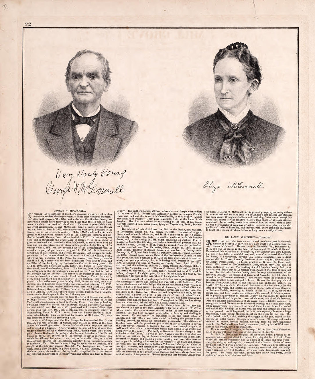 Portraits; Biography from Atlas of Steuben County, Indiana : to Which Are Added Various General Maps, History, Statistics, Illustrations, &amp; C. &amp; C. &amp; C 1880 by Relic Map Company