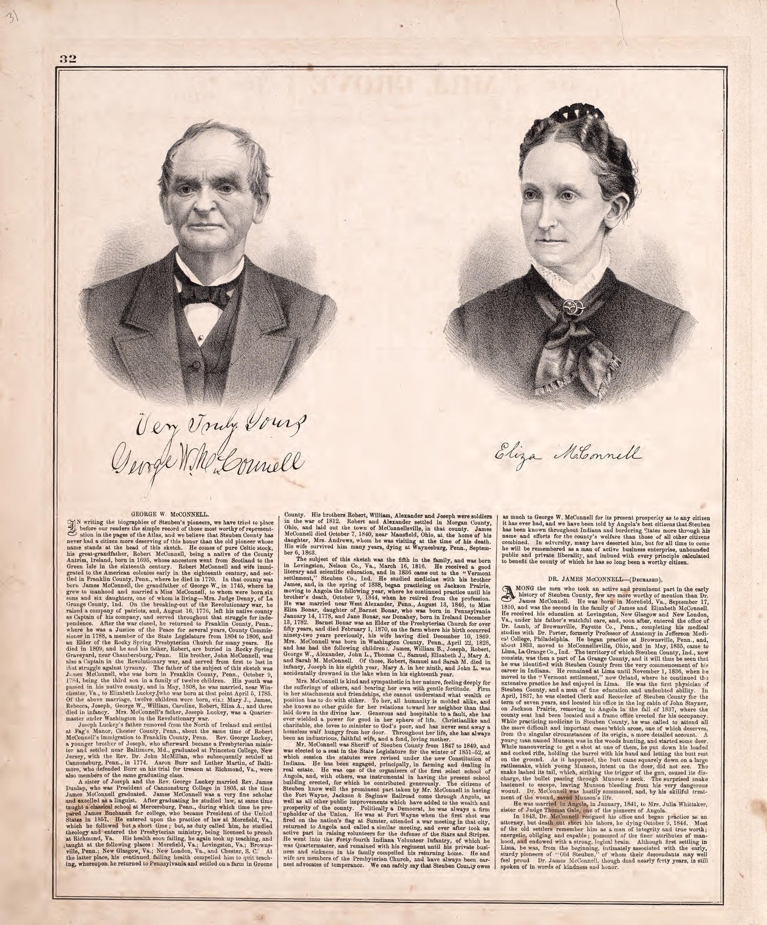 Portraits; Biography from Atlas of Steuben County, Indiana : to Which Are Added Various General Maps, History, Statistics, Illustrations, &amp; C. &amp; C. &amp; C 1880 by Relic Map Company