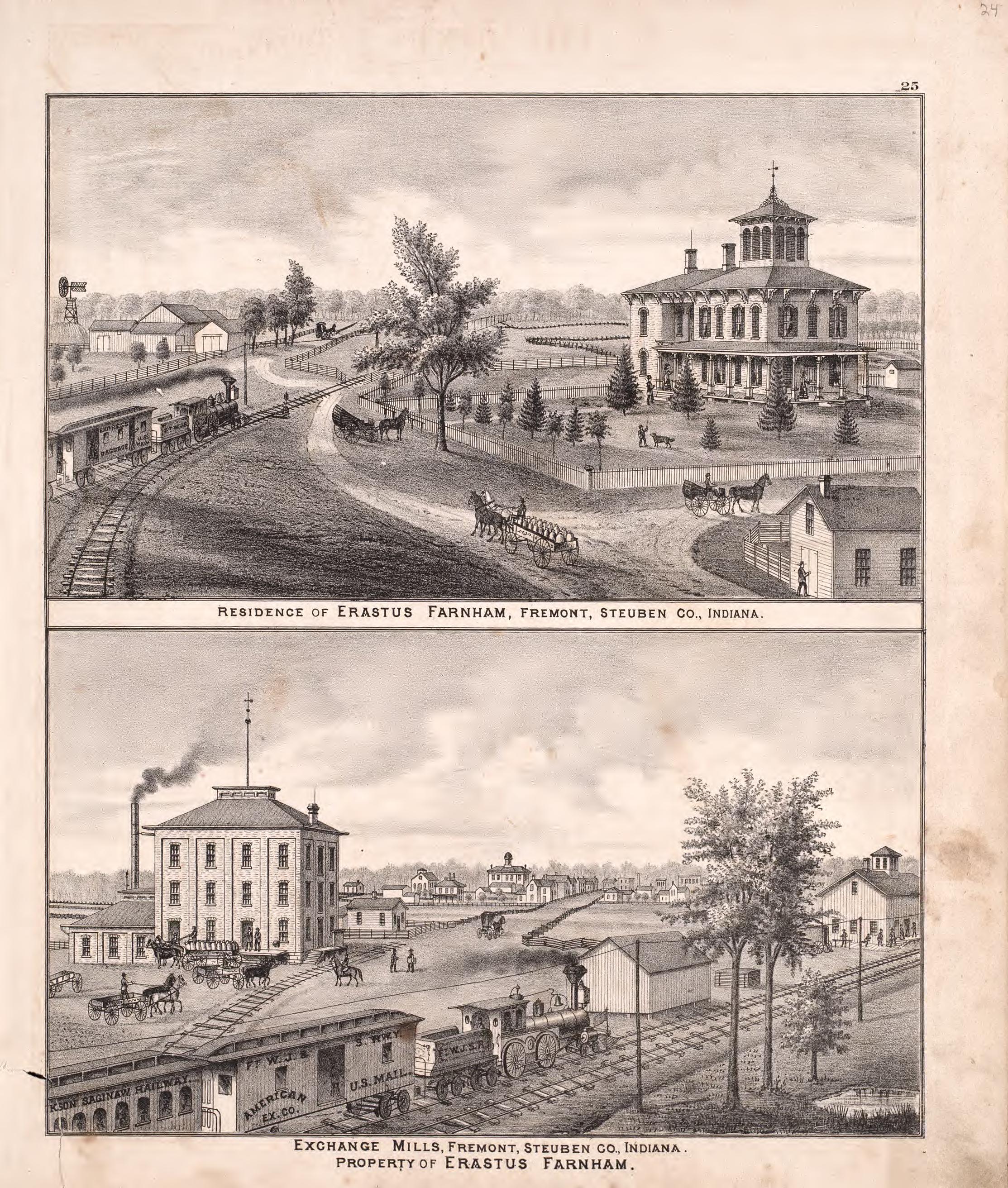 Residences from Atlas of Steuben County, Indiana : to Which Are Added Various General Maps, History, Statistics, Illustrations, &amp; C. &amp; C. &amp; C 1880 by Relic Map Company