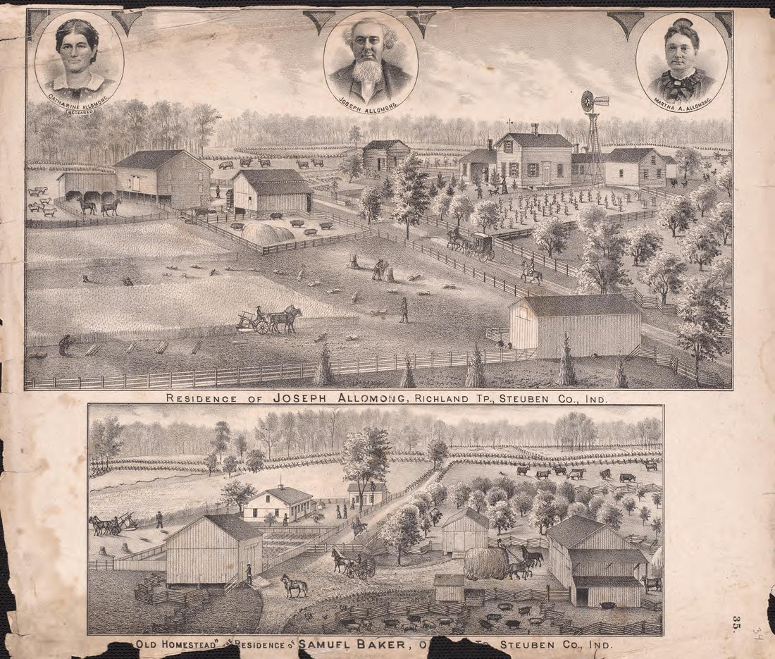 Residence from Atlas of Steuben County, Indiana : to Which Are Added Various General Maps, History, Statistics, Illustrations, &amp; C. &amp; C. &amp; C 1880 by Relic Map Company