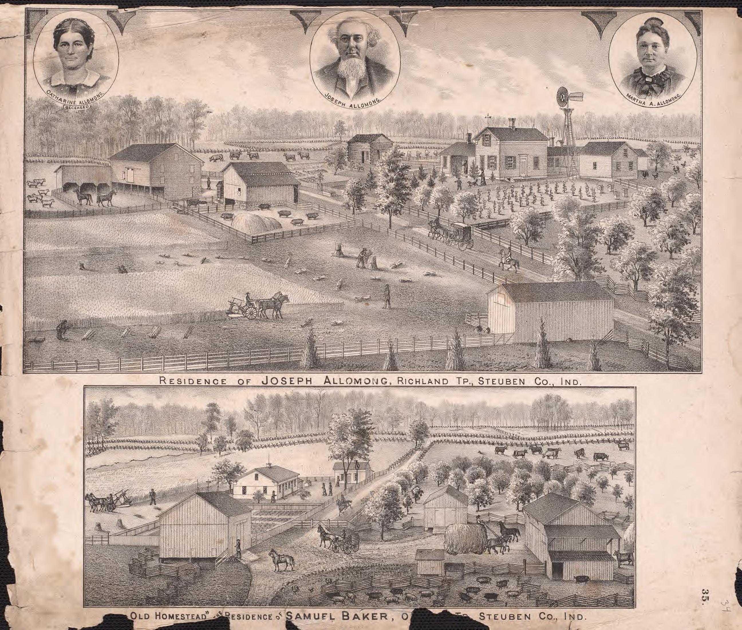 Residence from Atlas of Steuben County, Indiana : to Which Are Added Various General Maps, History, Statistics, Illustrations, &amp; C. &amp; C. &amp; C 1880 by Relic Map Company