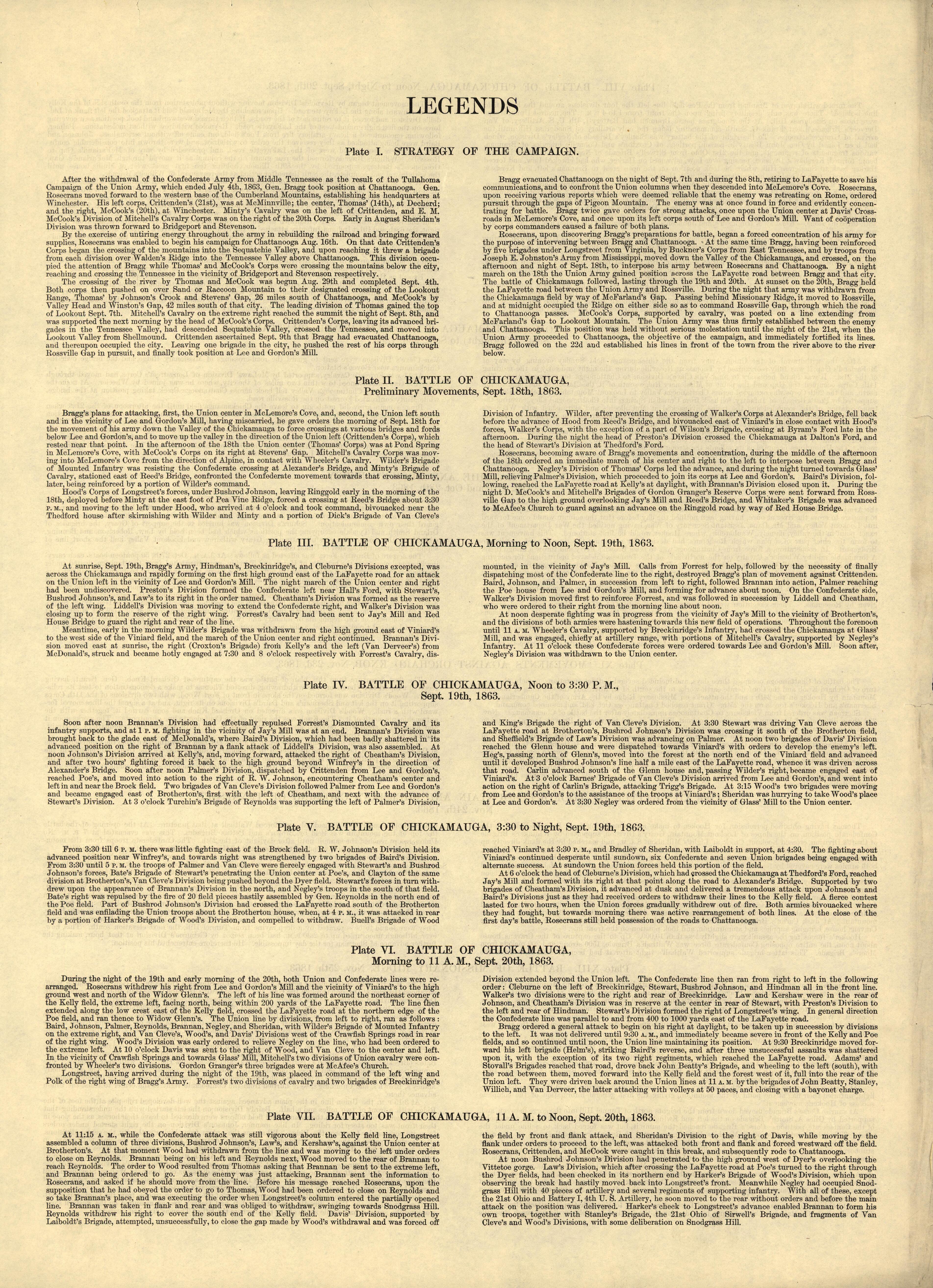 Legends 3 from Atlas of Chickamauga, Chattanooga, and Vicinity 1901 by Relic Map Company