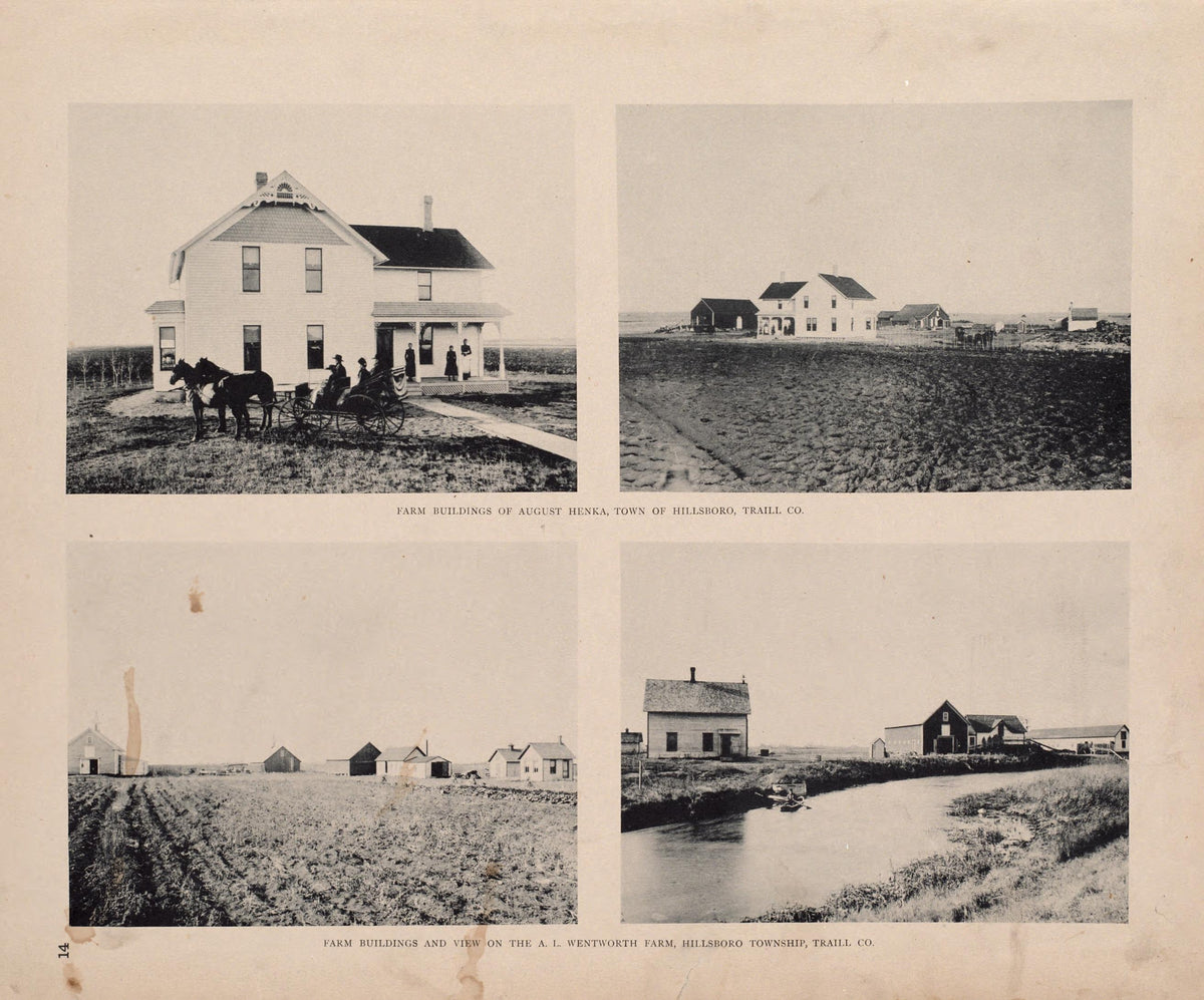 Views of Hillsboro from Illustrated Historical Atlas of Traill and Steele Counties, North Dakota 1892 by Relic Map Company