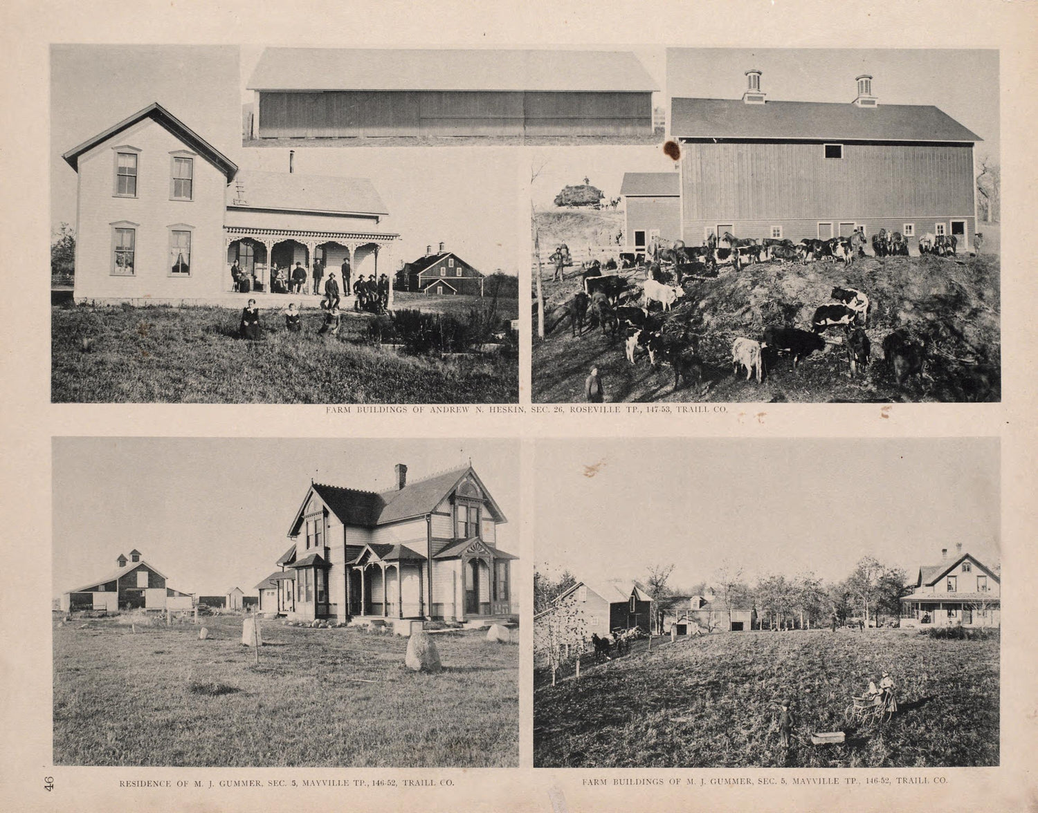 Views of Mayville and Roseville from Illustrated Historical Atlas of Traill and Steele Counties, North Dakota 1892 by Relic Map Company