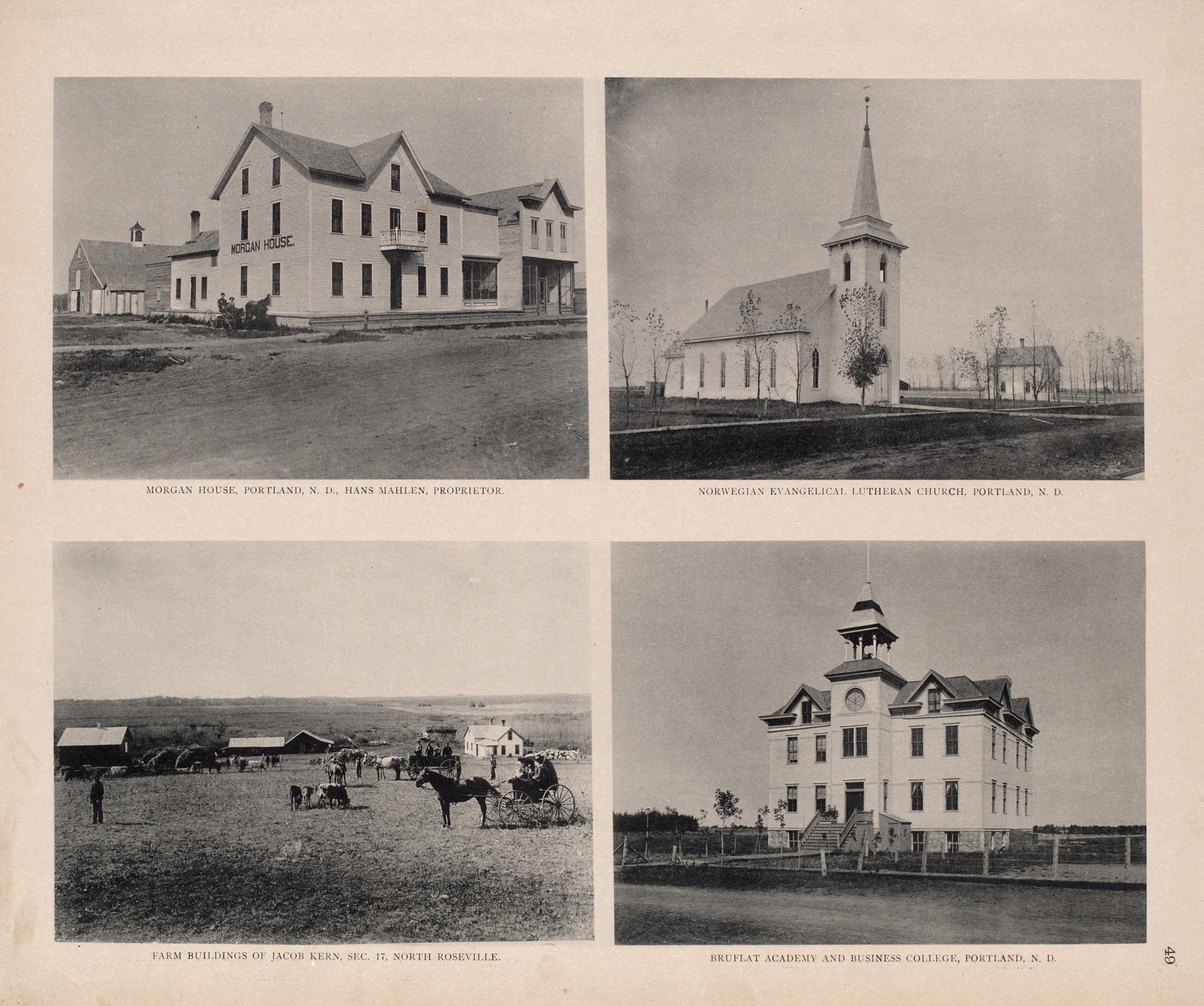 Views of Portland and North Roseville from Illustrated Historical Atlas of Traill and Steele Counties, North Dakota 1892 by Relic Map Company