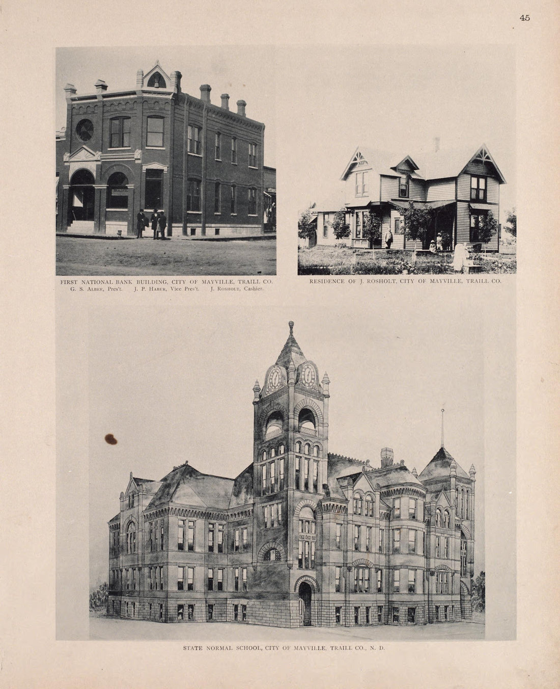 Views of Mayville from Illustrated Historical Atlas of Traill and Steele Counties, North Dakota 1892 by Relic Map Company