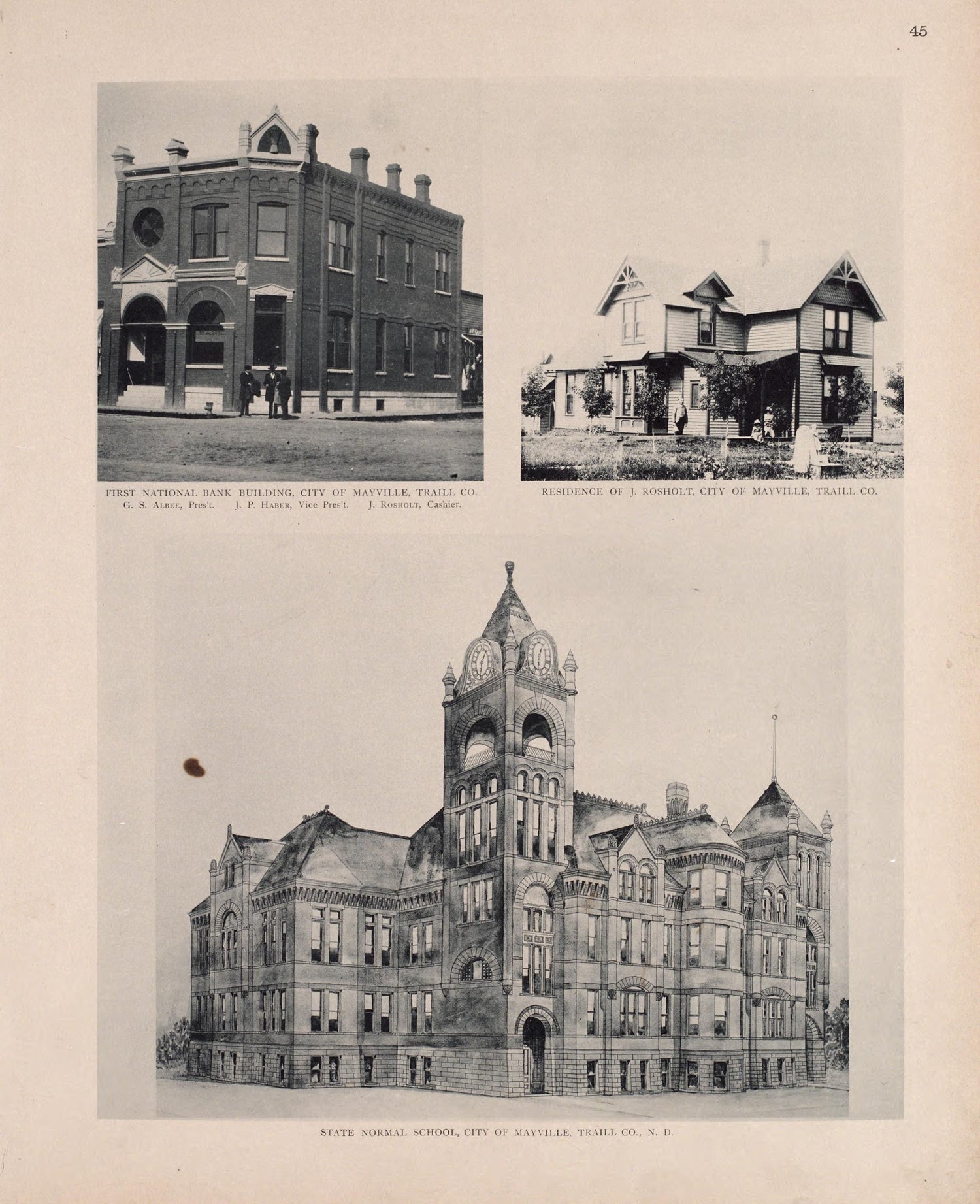 Views of Mayville from Illustrated Historical Atlas of Traill and Steele Counties, North Dakota 1892 by Relic Map Company