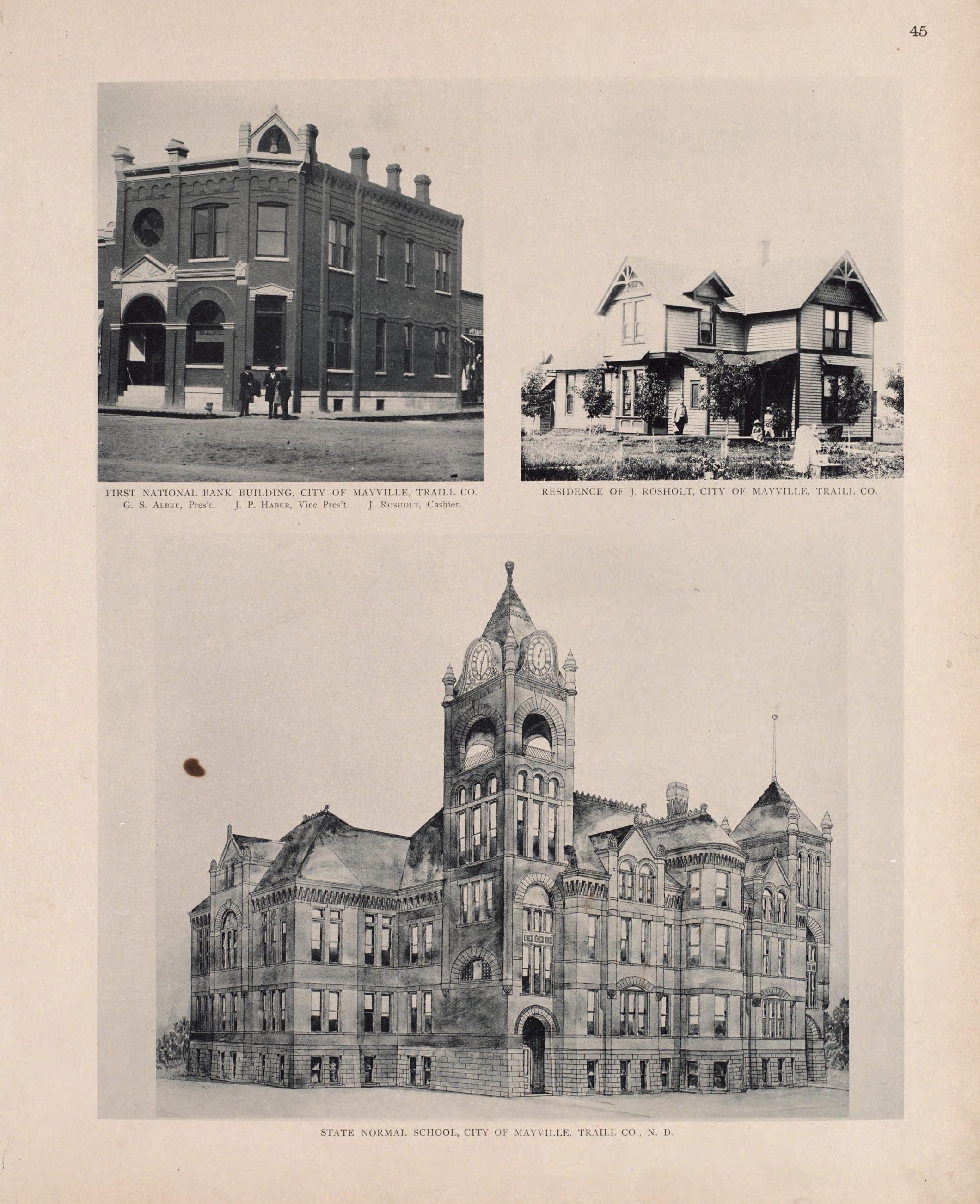 Views of Mayville from Illustrated Historical Atlas of Traill and Steele Counties, North Dakota 1892 by Relic Map Company