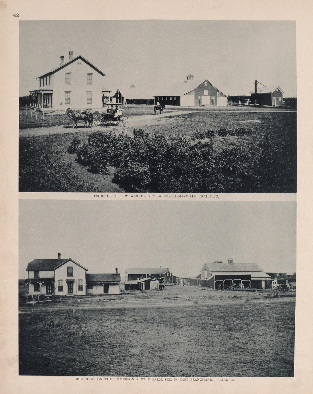 Views of North Mayville and East Blanchard from Illustrated Historical Atlas of Traill and Steele Counties, North Dakota 1892 by Relic Map Company