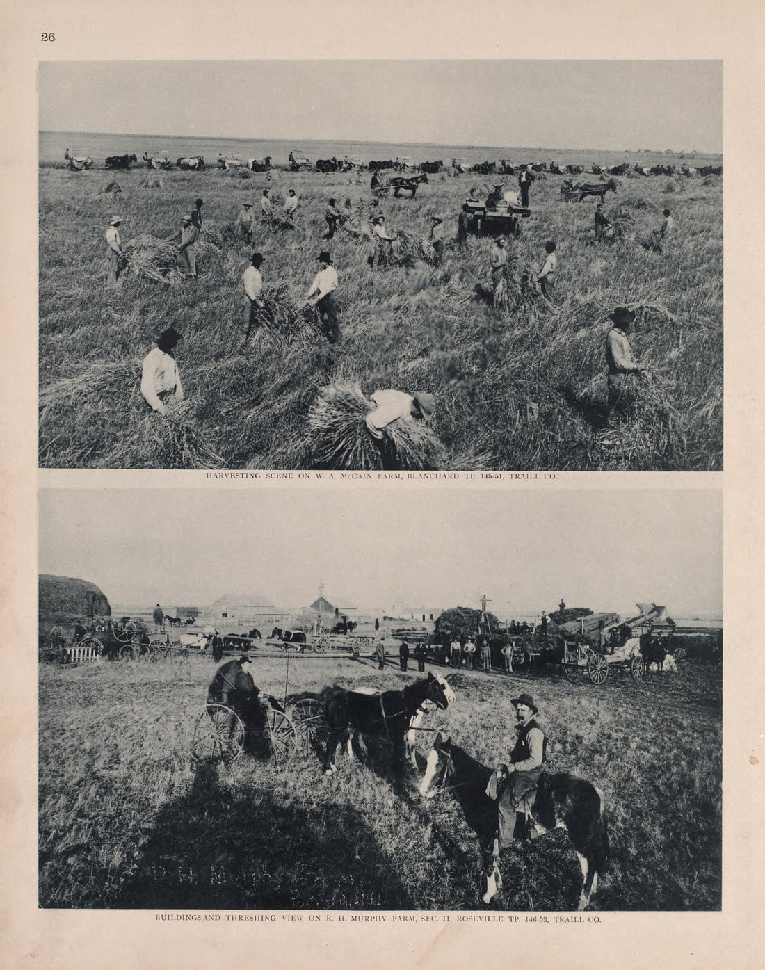 Views of Blanchard and Roseville from Illustrated Historical Atlas of Traill and Steele Counties, North Dakota 1892 by Relic Map Company