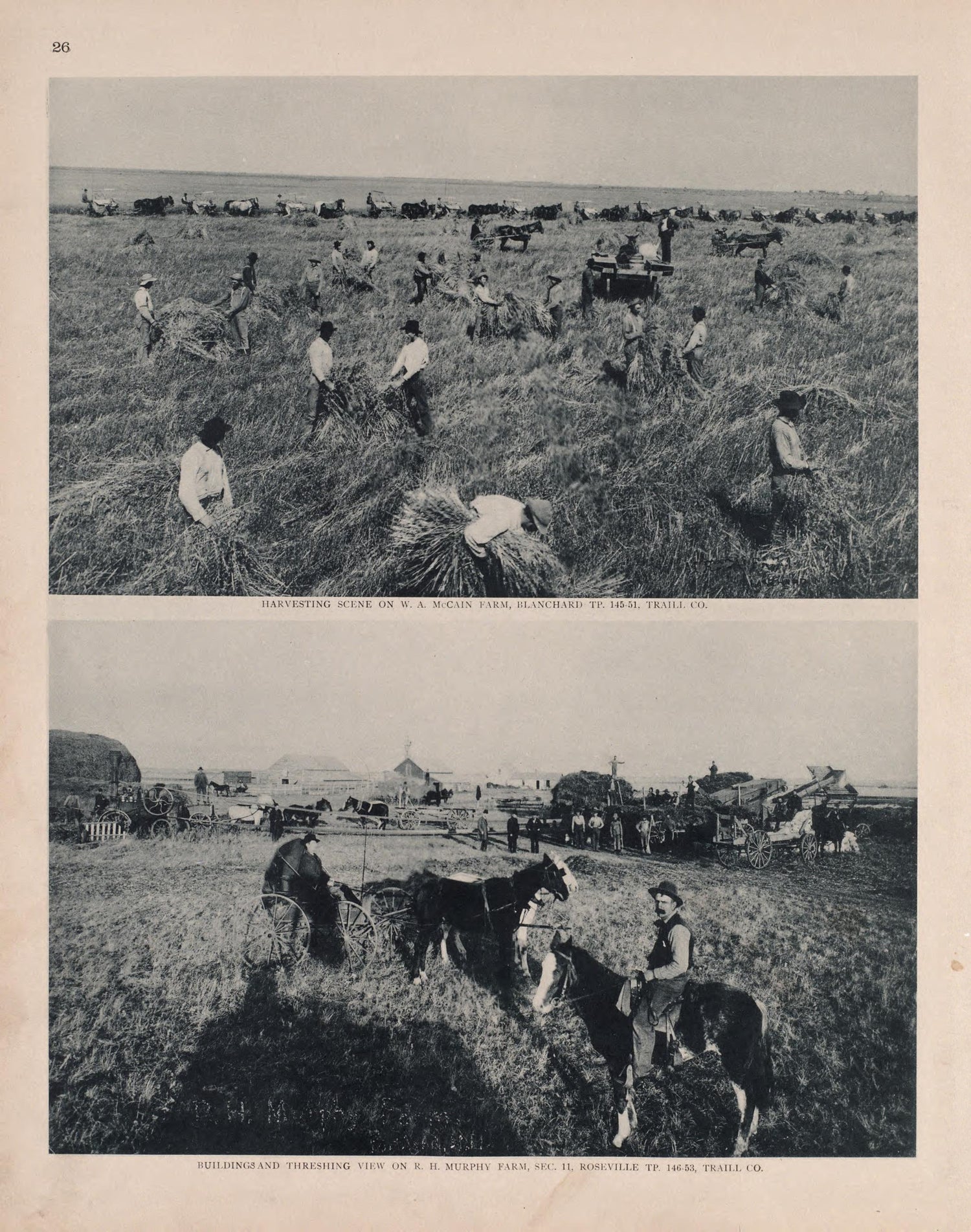 Views of Blanchard and Roseville from Illustrated Historical Atlas of Traill and Steele Counties, North Dakota 1892 by Relic Map Company