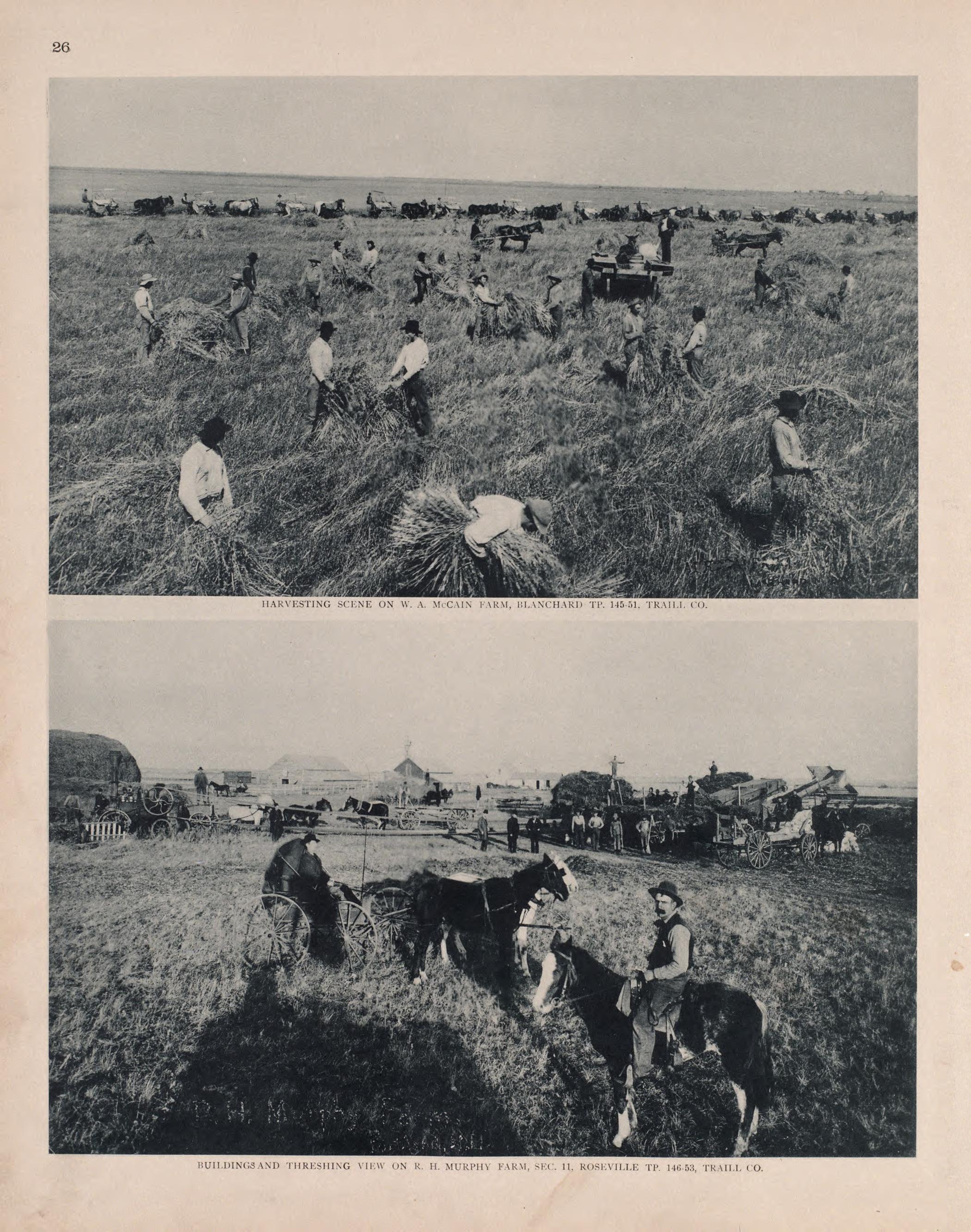 Views of Blanchard and Roseville from Illustrated Historical Atlas of Traill and Steele Counties, North Dakota 1892 by Relic Map Company