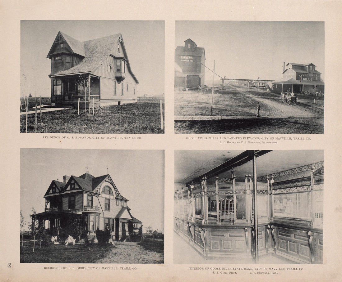 Views of Mayville from Illustrated Historical Atlas of Traill and Steele Counties, North Dakota 1892 by Relic Map Company