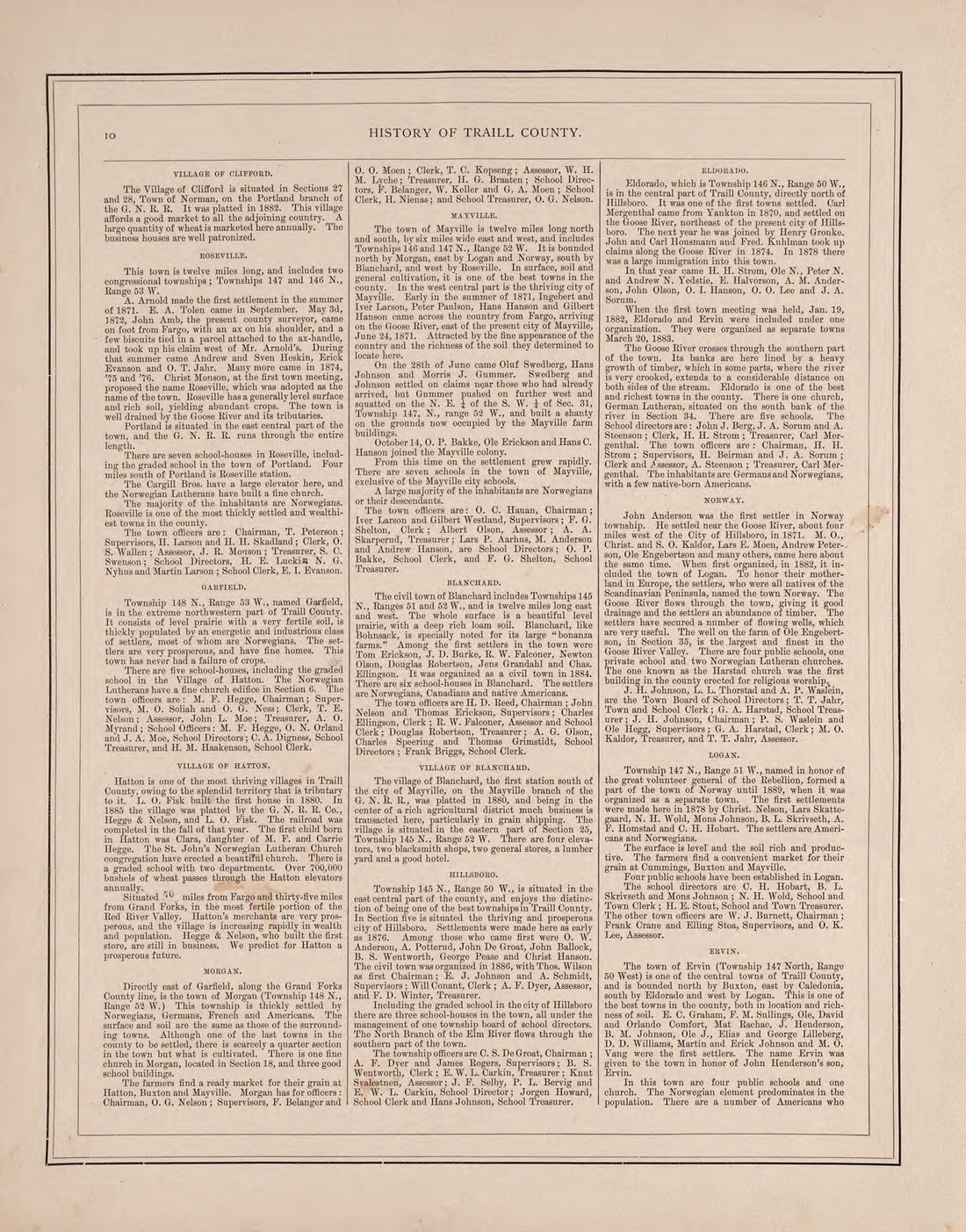 History of Traill County - 3 from Illustrated Historical Atlas of Traill and Steele Counties, North Dakota 1892 by Relic Map Company