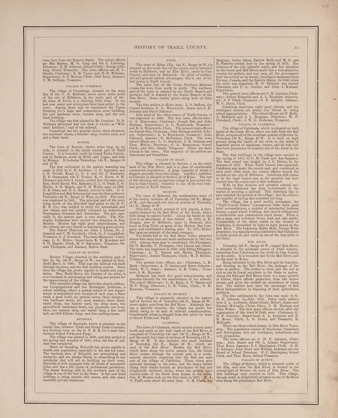 History of Traill County - 4 from Illustrated Historical Atlas of Traill and Steele Counties, North Dakota 1892 by Relic Map Company