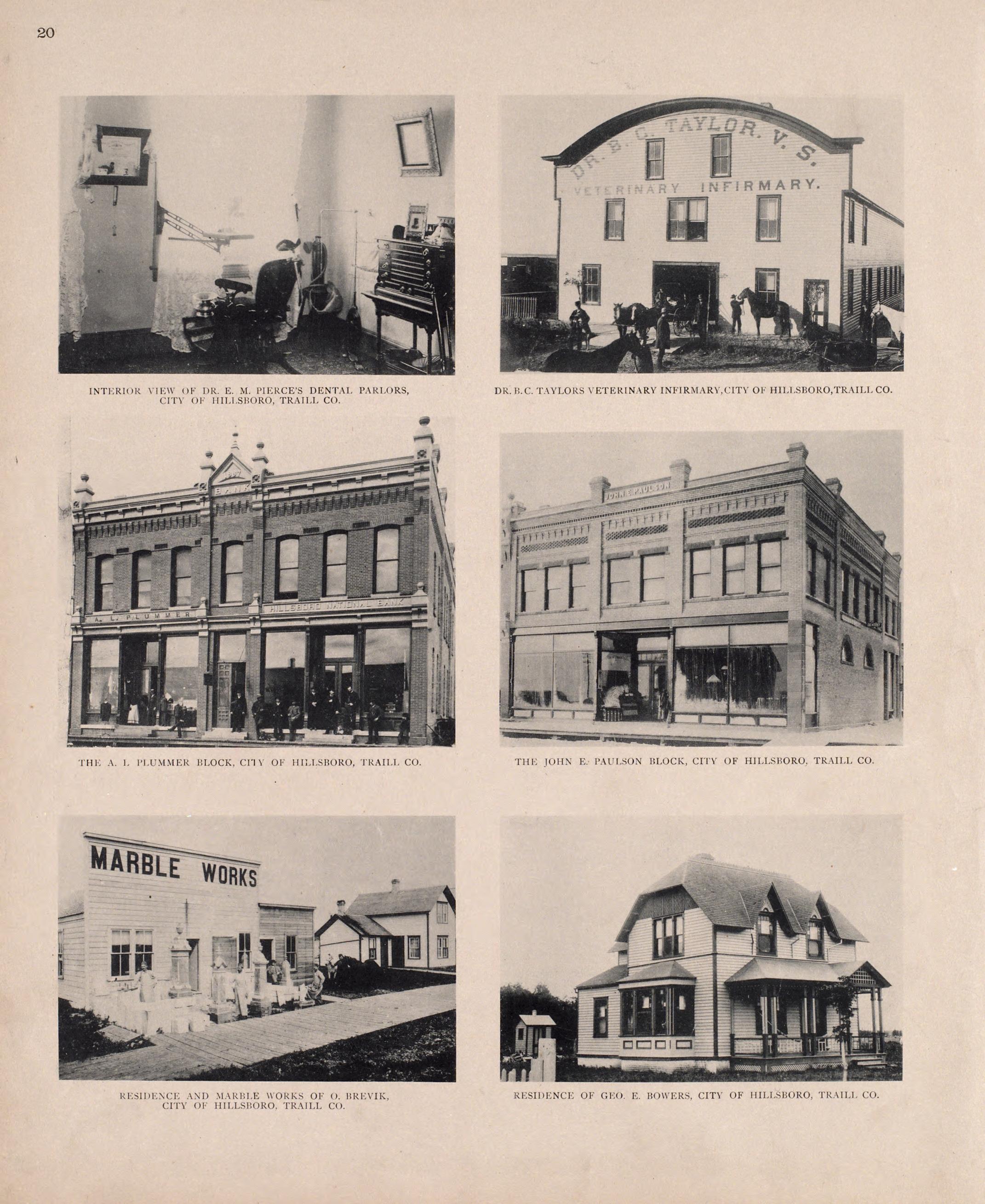 Views of Hillsboro from Illustrated Historical Atlas of Traill and Steele Counties, North Dakota 1892 by Relic Map Company