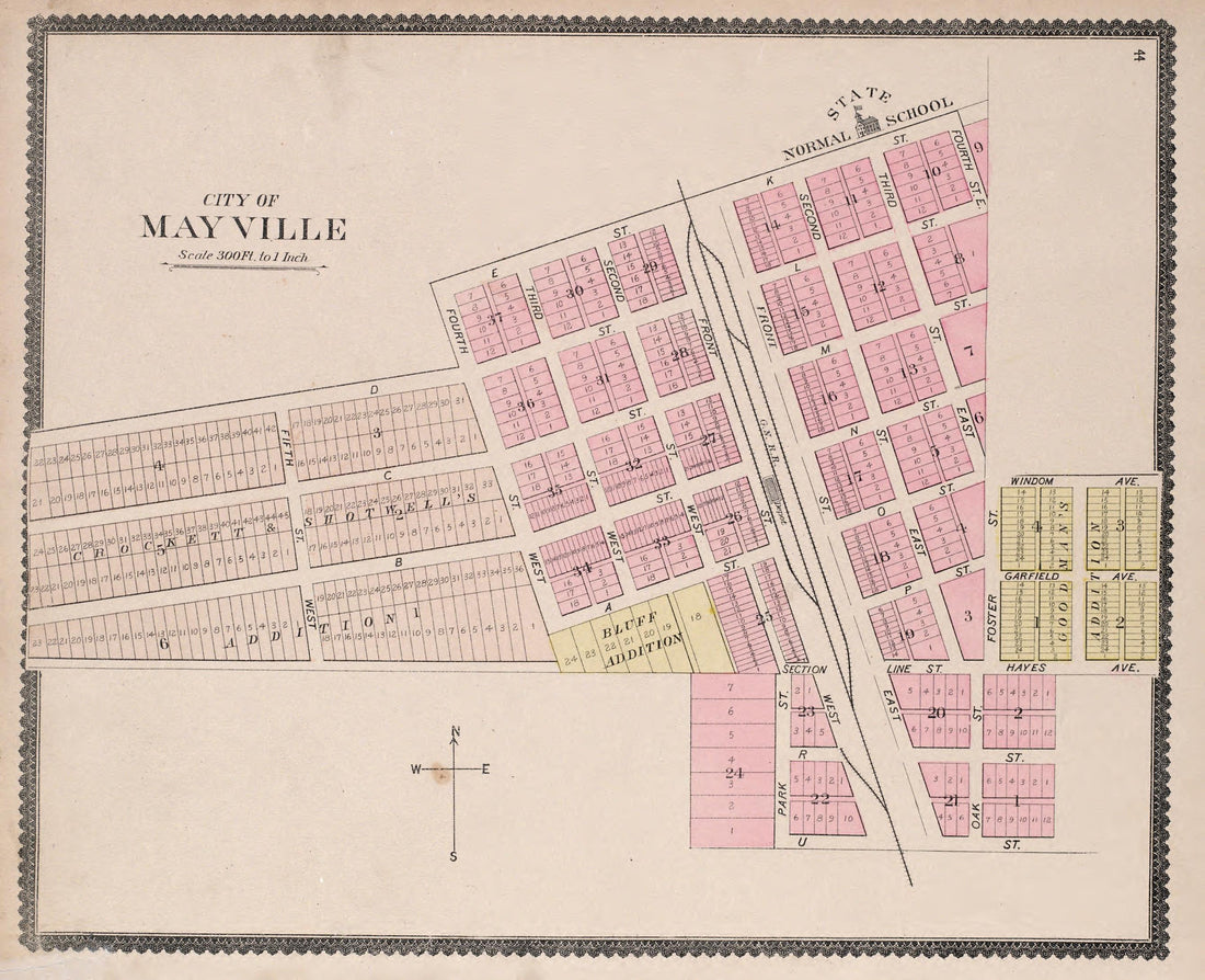 Mayville from Illustrated Historical Atlas of Traill and Steele Counties, North Dakota 1892 by Relic Map Company