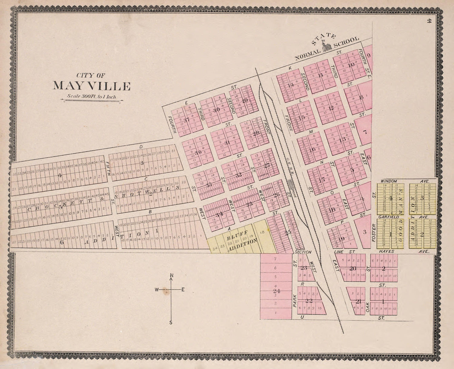 Mayville from Illustrated Historical Atlas of Traill and Steele Counties, North Dakota 1892 by Relic Map Company