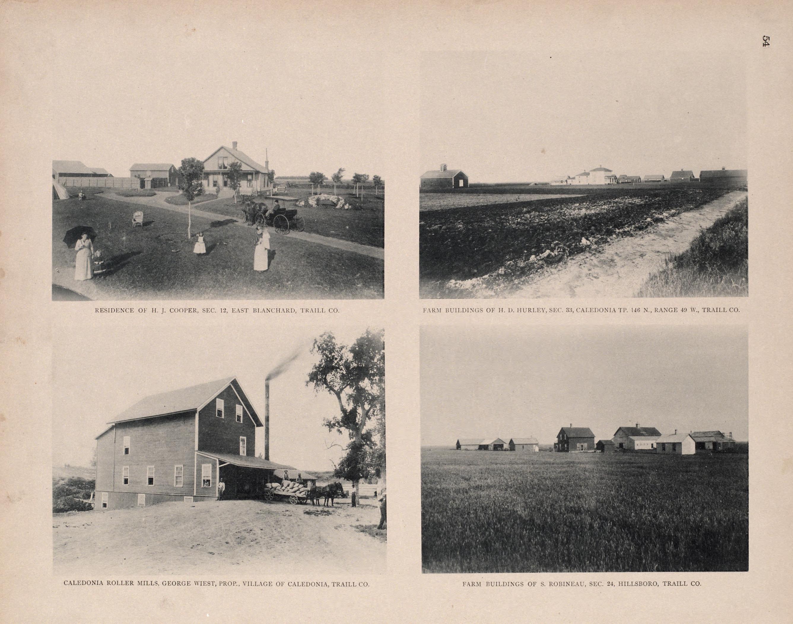 Views of Caledonia, East Blanchard, and Hillsboro from Illustrated Historical Atlas of Traill and Steele Counties, North Dakota 1892 by Relic Map Company