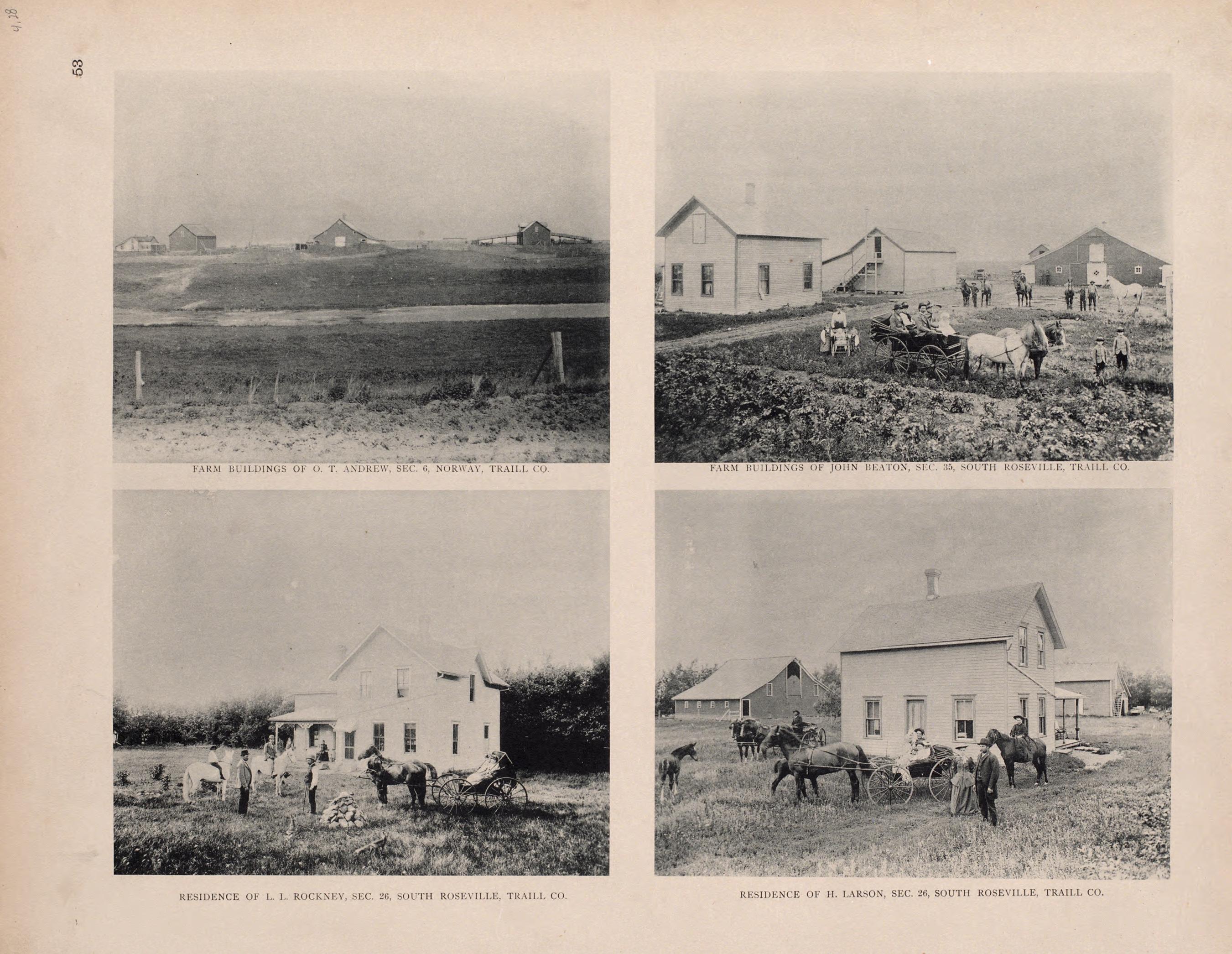 Views of Norway and South Roseville from Illustrated Historical Atlas of Traill and Steele Counties, North Dakota 1892 by Relic Map Company