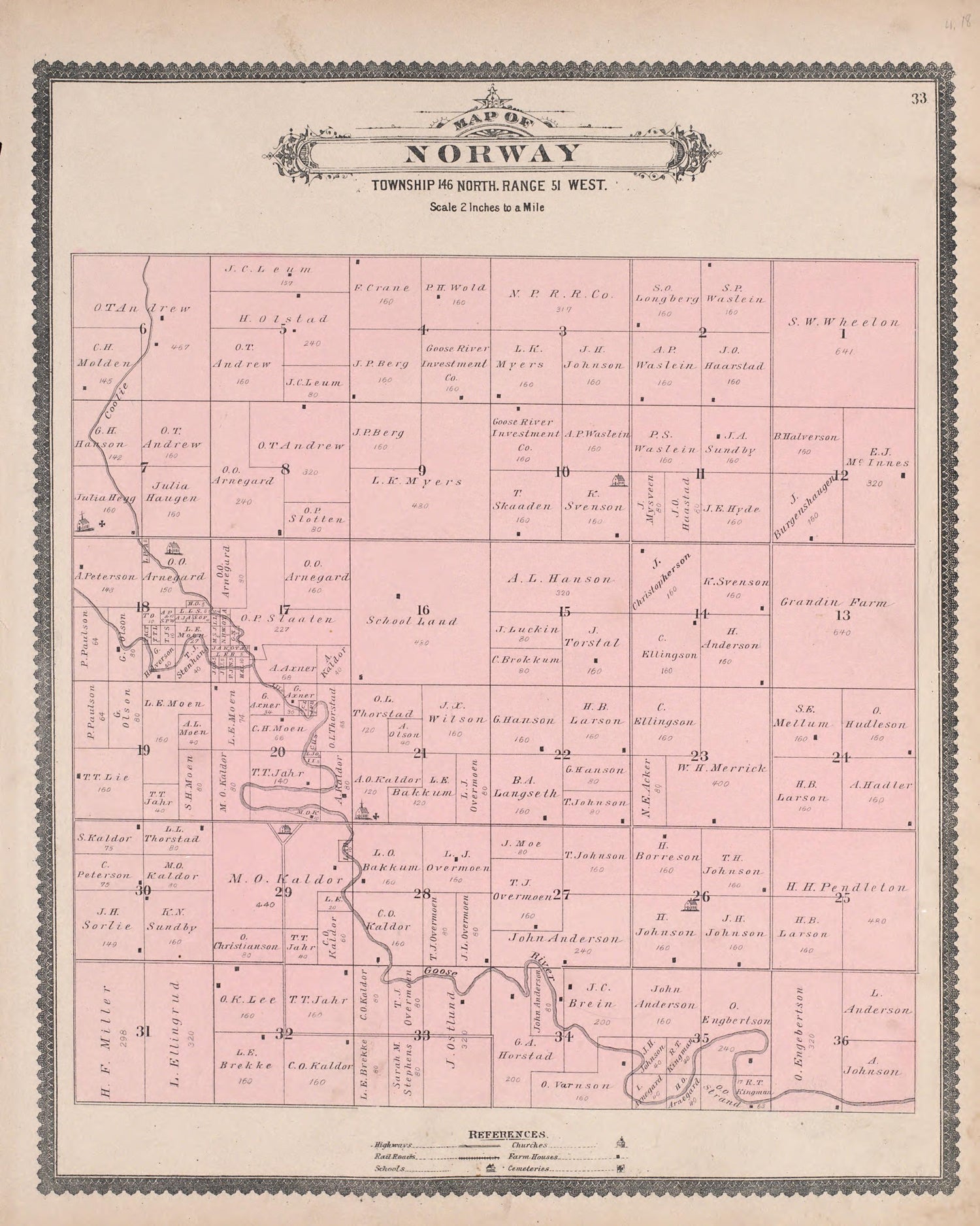 This old map of North Dakota, Steele County, Traill County,  was created by J.J. Kelly &amp; Co|Wm. Wangersheim &amp; Co in 1892