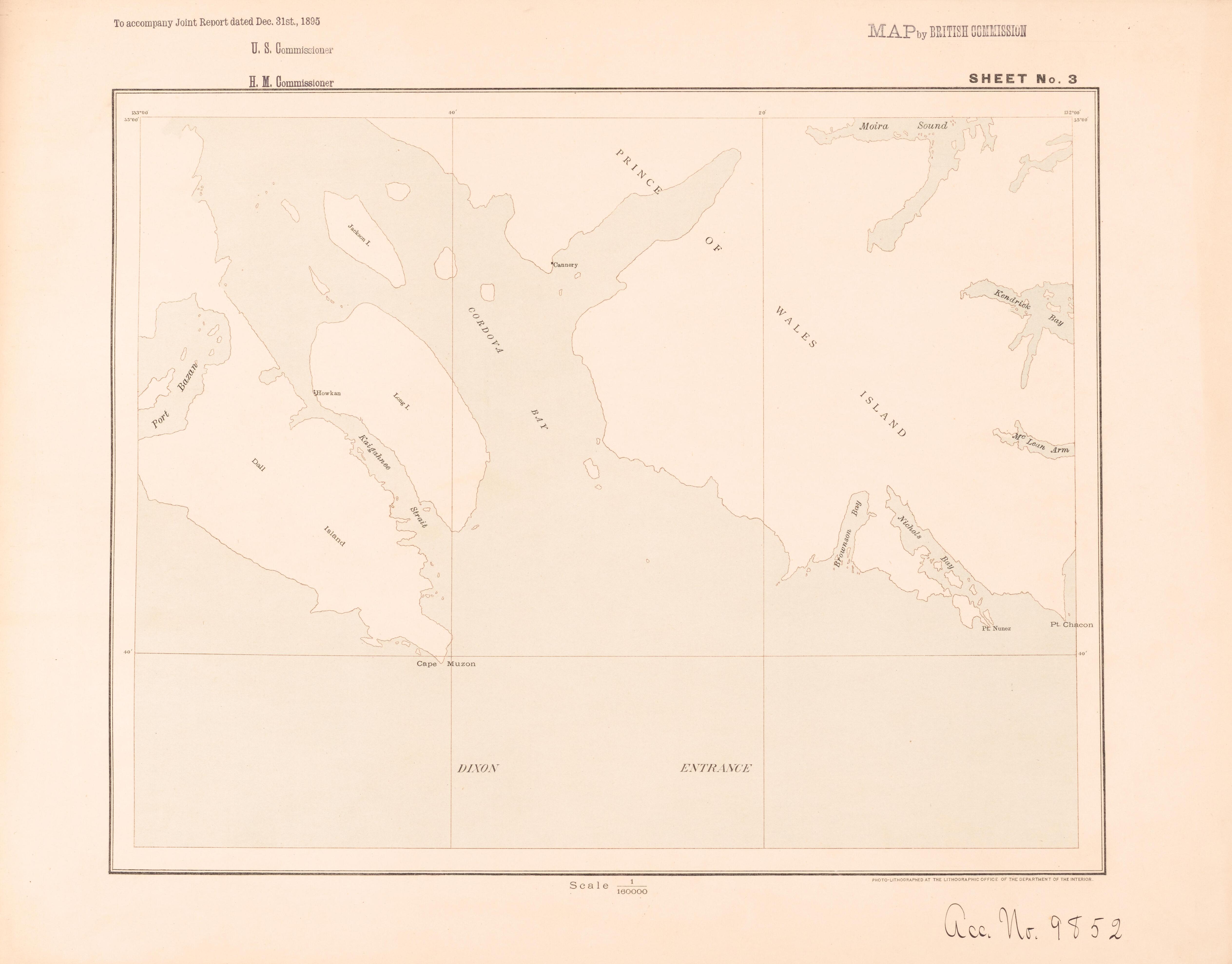 Sheet 3 from Alaskan Boundary Atlas 1895 : Maps of British Commission : to Accompany Joint Report Dated Dec. 31st, 1895 by Relic Map Company
