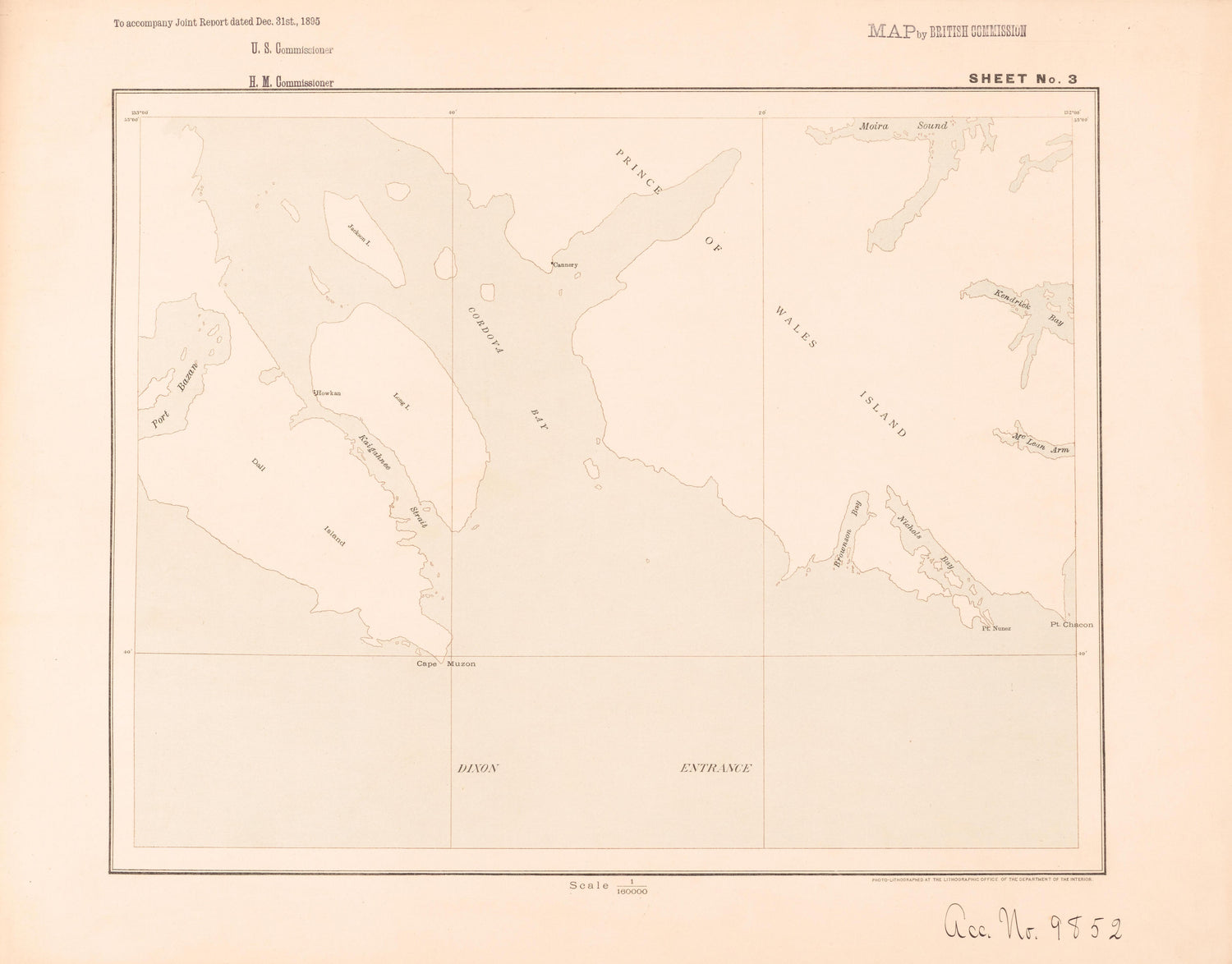 Sheet 3 from Alaskan Boundary Atlas 1895 : Maps of British Commission : to Accompany Joint Report Dated Dec. 31st, 1895 by Relic Map Company
