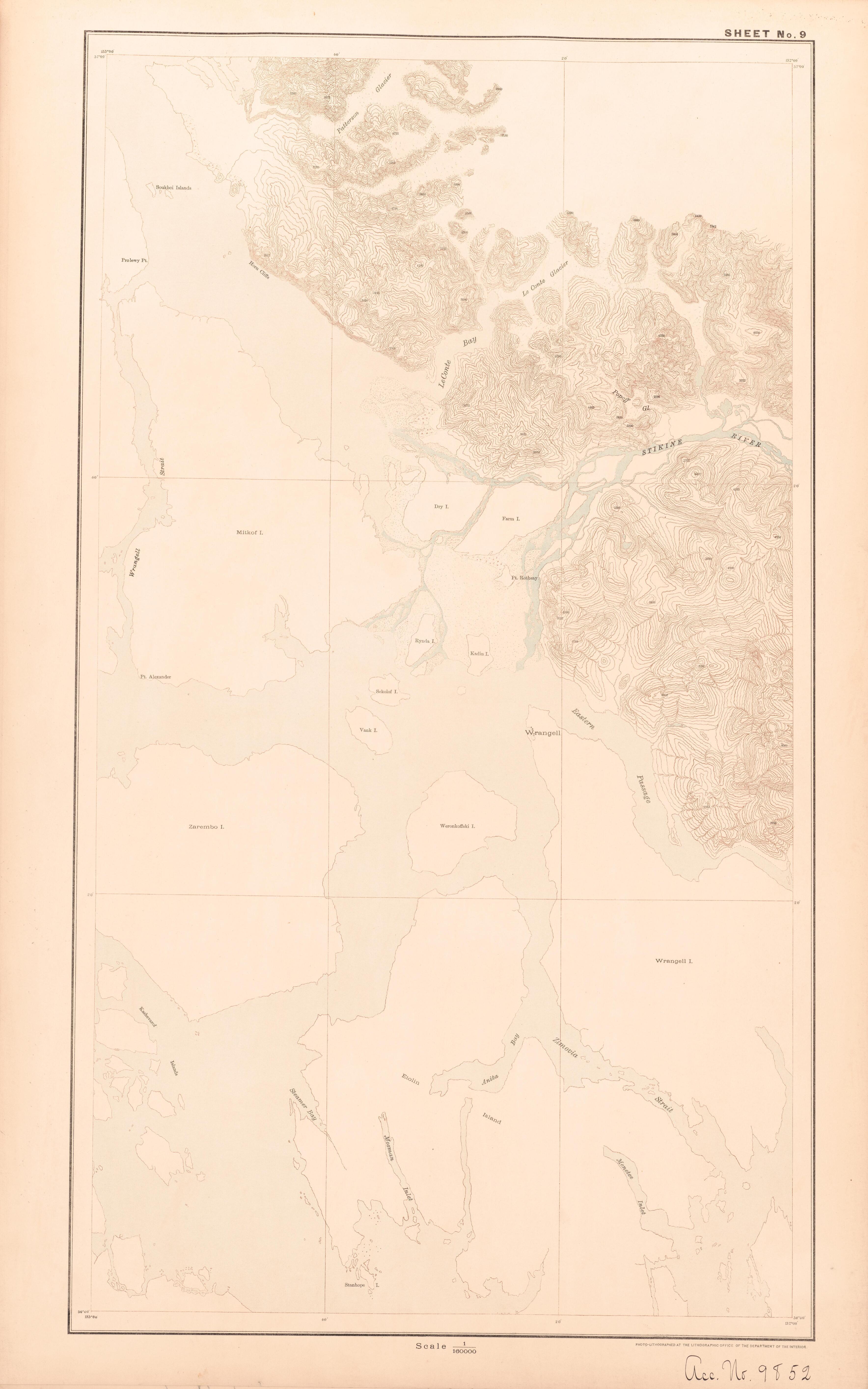 Sheet 9 from Alaskan Boundary Atlas 1895 : Maps of British Commission : to Accompany Joint Report Dated Dec. 31st, 1895 by Relic Map Company