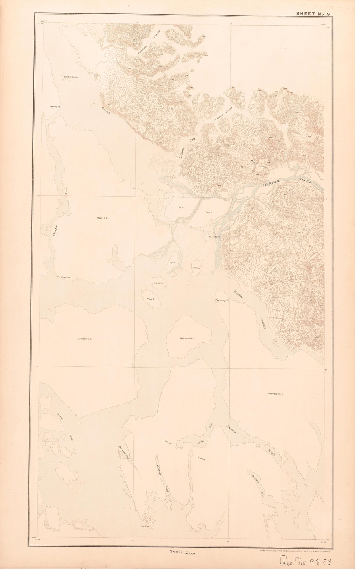 Sheet 9 from Alaskan Boundary Atlas 1895 : Maps of British Commission : to Accompany Joint Report Dated Dec. 31st, 1895 by Relic Map Company