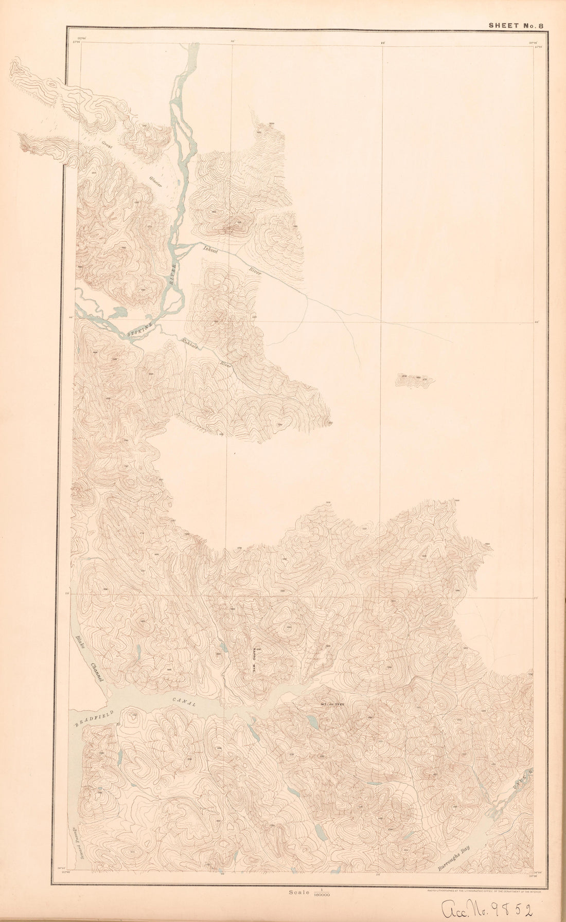 Sheet 8 from Alaskan Boundary Atlas 1895 : Maps of British Commission : to Accompany Joint Report Dated Dec. 31st, 1895 by Relic Map Company