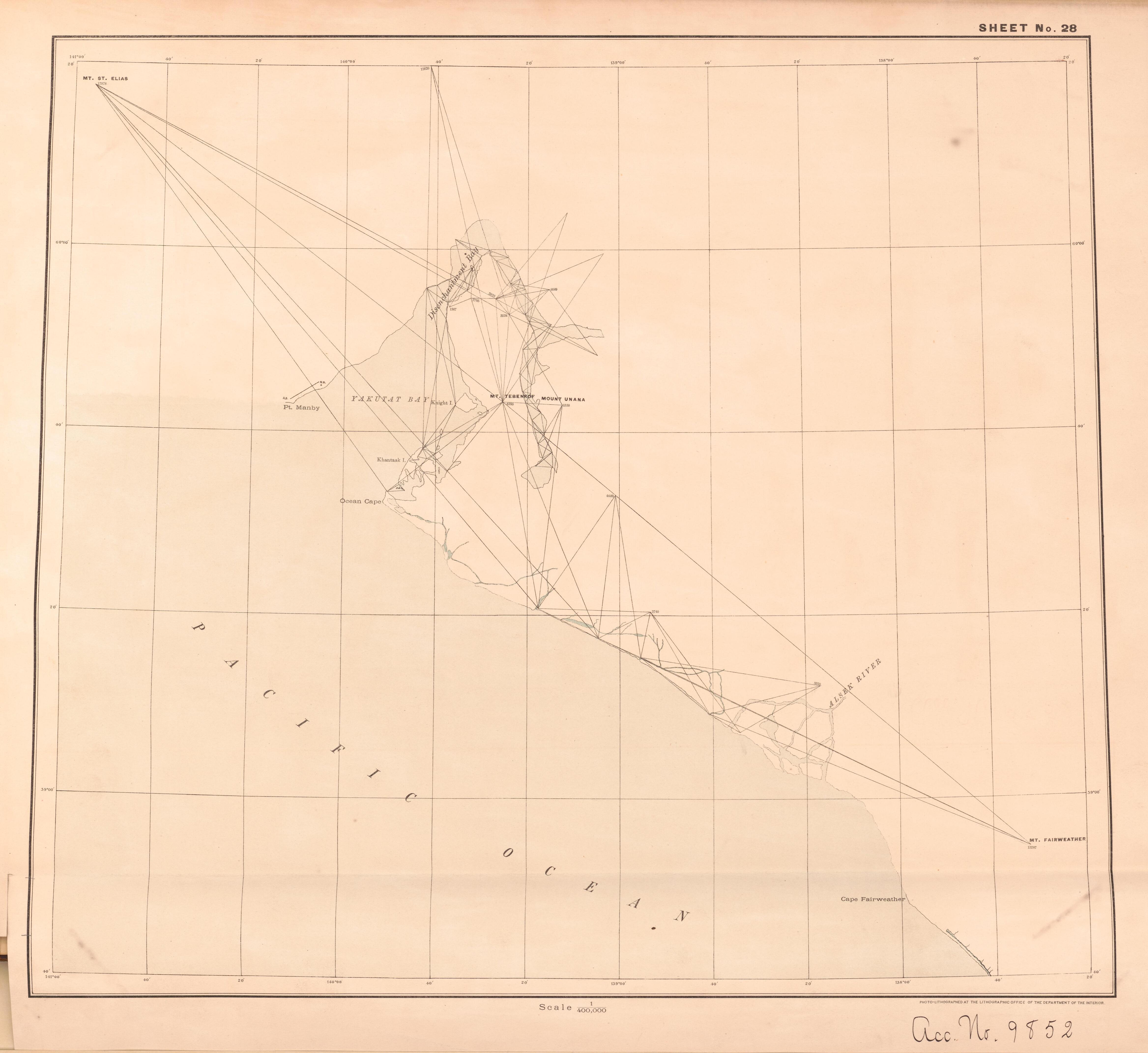 Sheet 28 from Alaskan Boundary Atlas 1895 : Maps of British Commission : to Accompany Joint Report Dated Dec. 31st, 1895 by Relic Map Company