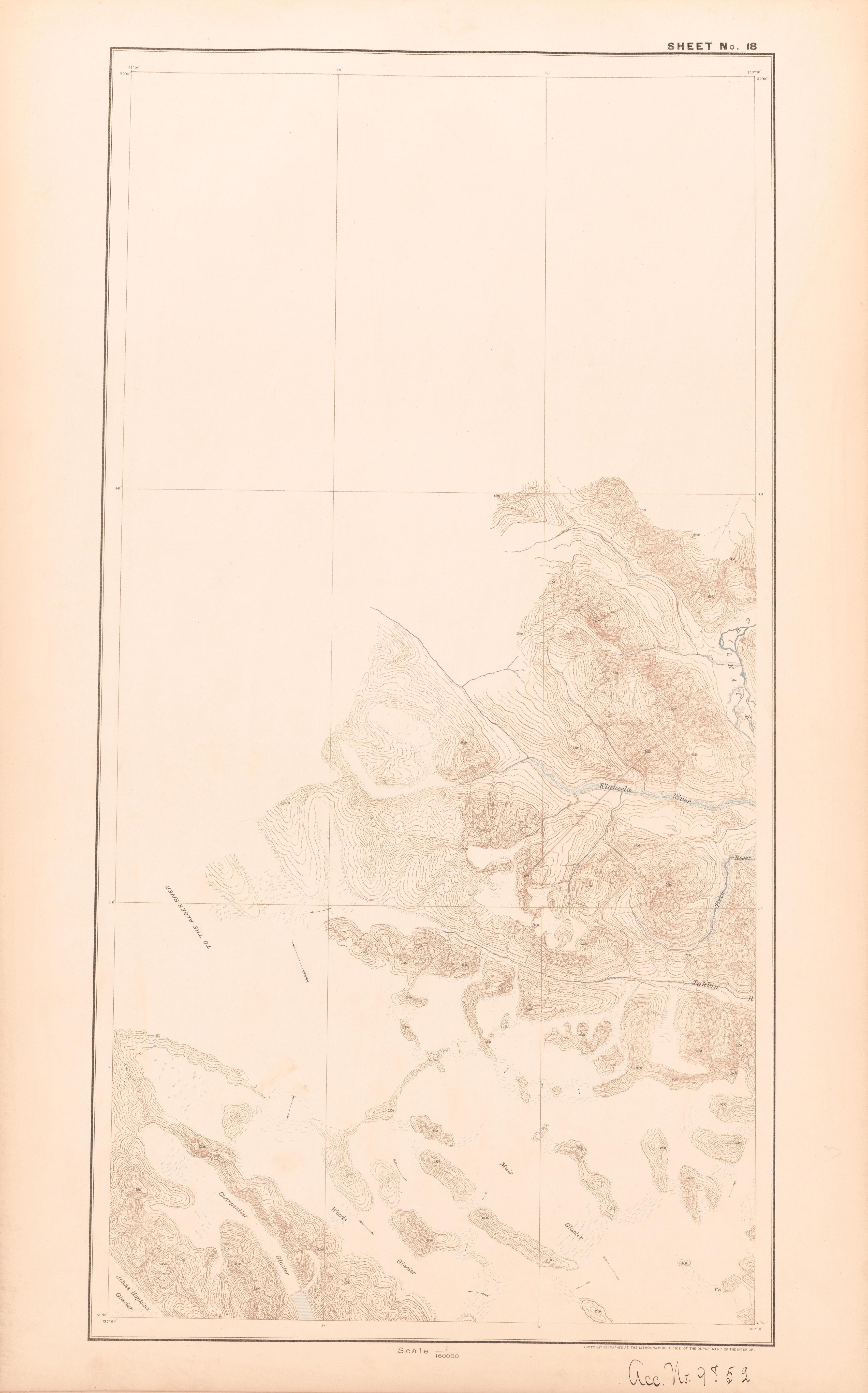 Sheet 18 from Alaskan Boundary Atlas 1895 : Maps of British Commission : to Accompany Joint Report Dated Dec. 31st, 1895 by Relic Map Company