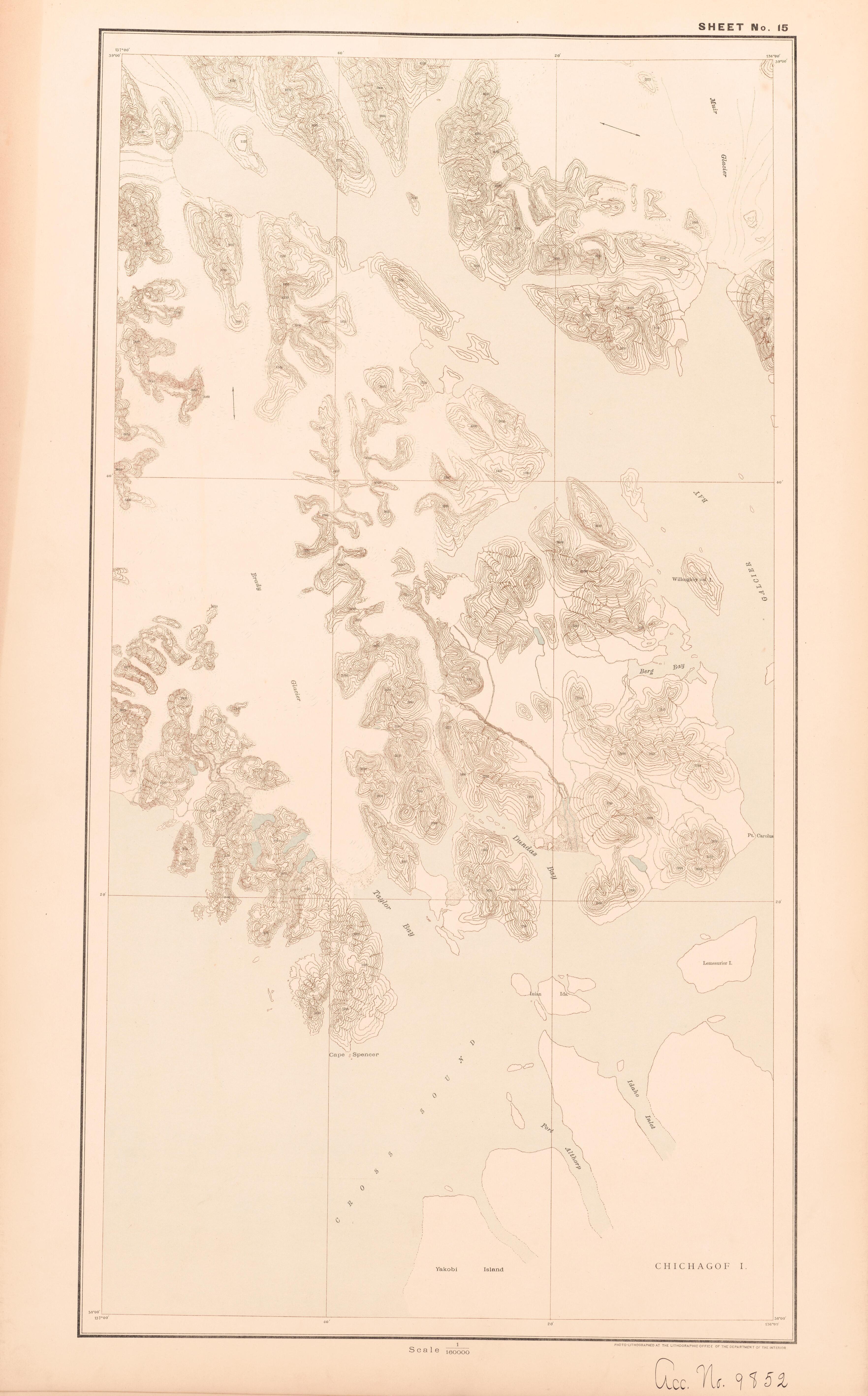 Sheet 15 from Alaskan Boundary Atlas 1895 : Maps of British Commission : to Accompany Joint Report Dated Dec. 31st, 1895 by Relic Map Company