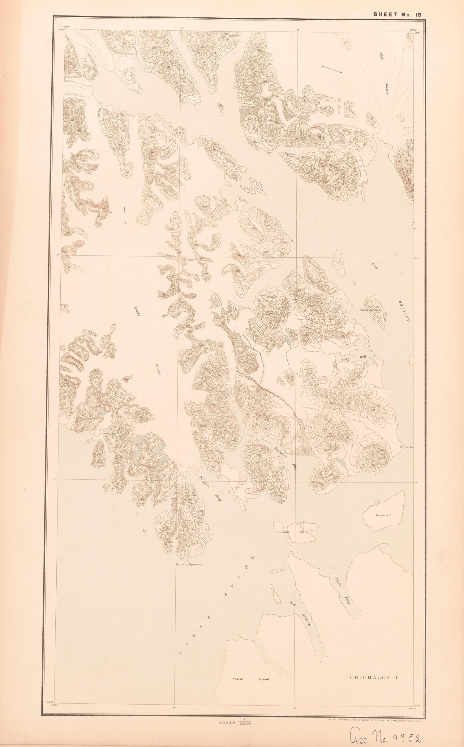 Sheet 15 from Alaskan Boundary Atlas 1895 : Maps of British Commission : to Accompany Joint Report Dated Dec. 31st, 1895 by Relic Map Company