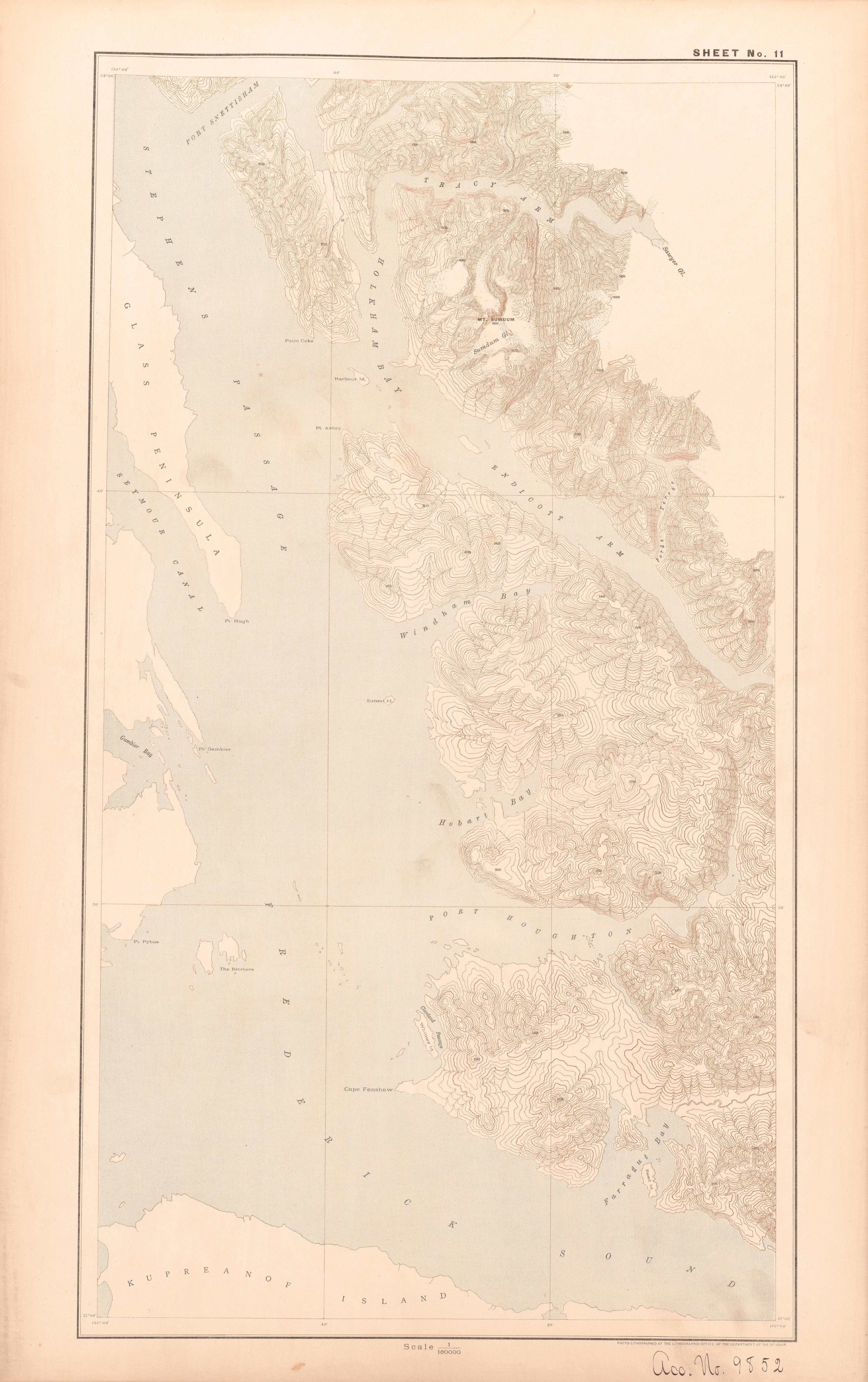 Sheet 11 from Alaskan Boundary Atlas 1895 : Maps of British Commission : to Accompany Joint Report Dated Dec. 31st, 1895 by Relic Map Company