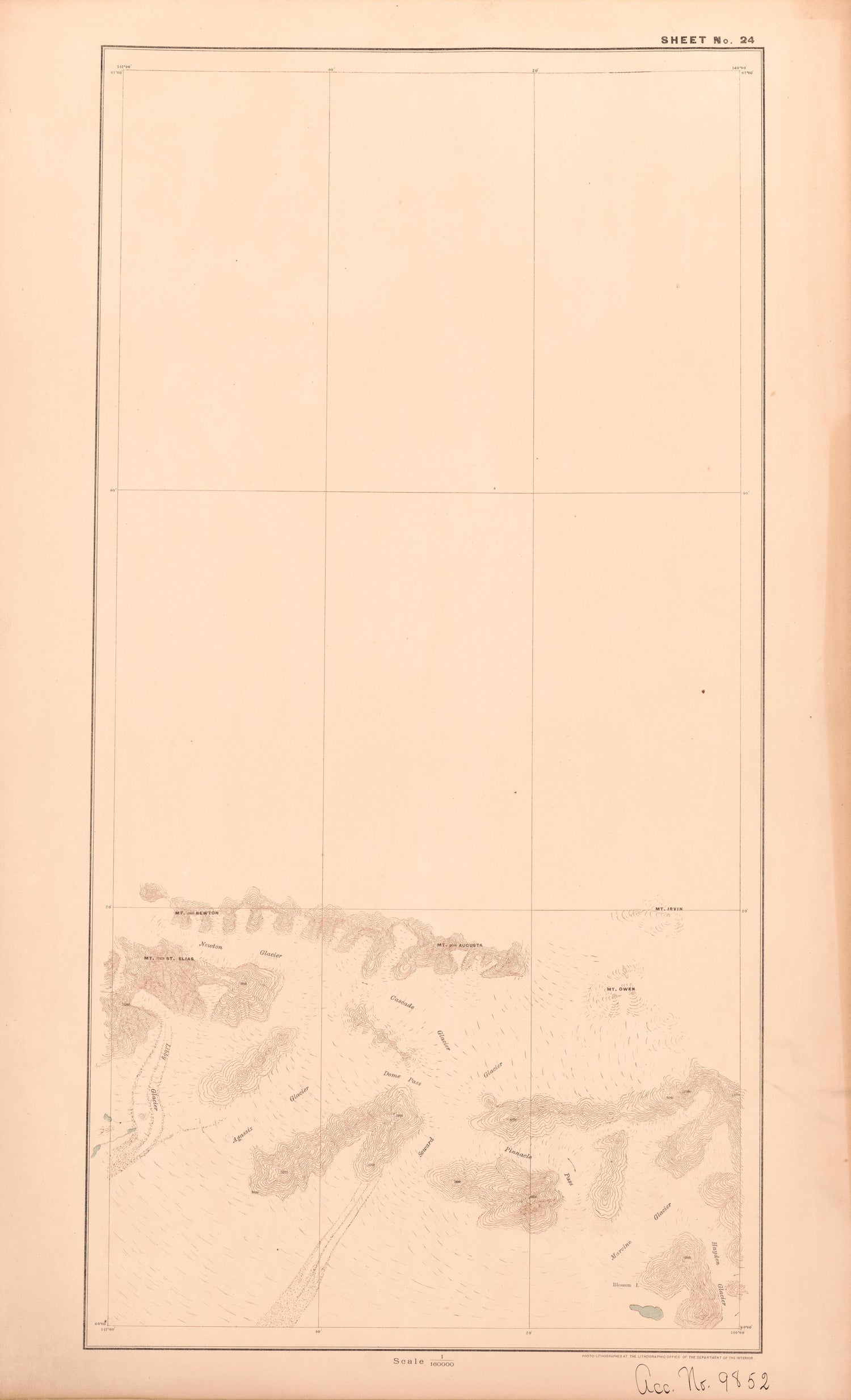 Sheet 24 from Alaskan Boundary Atlas 1895 : Maps of British Commission : to Accompany Joint Report Dated Dec. 31st, 1895 by Relic Map Company