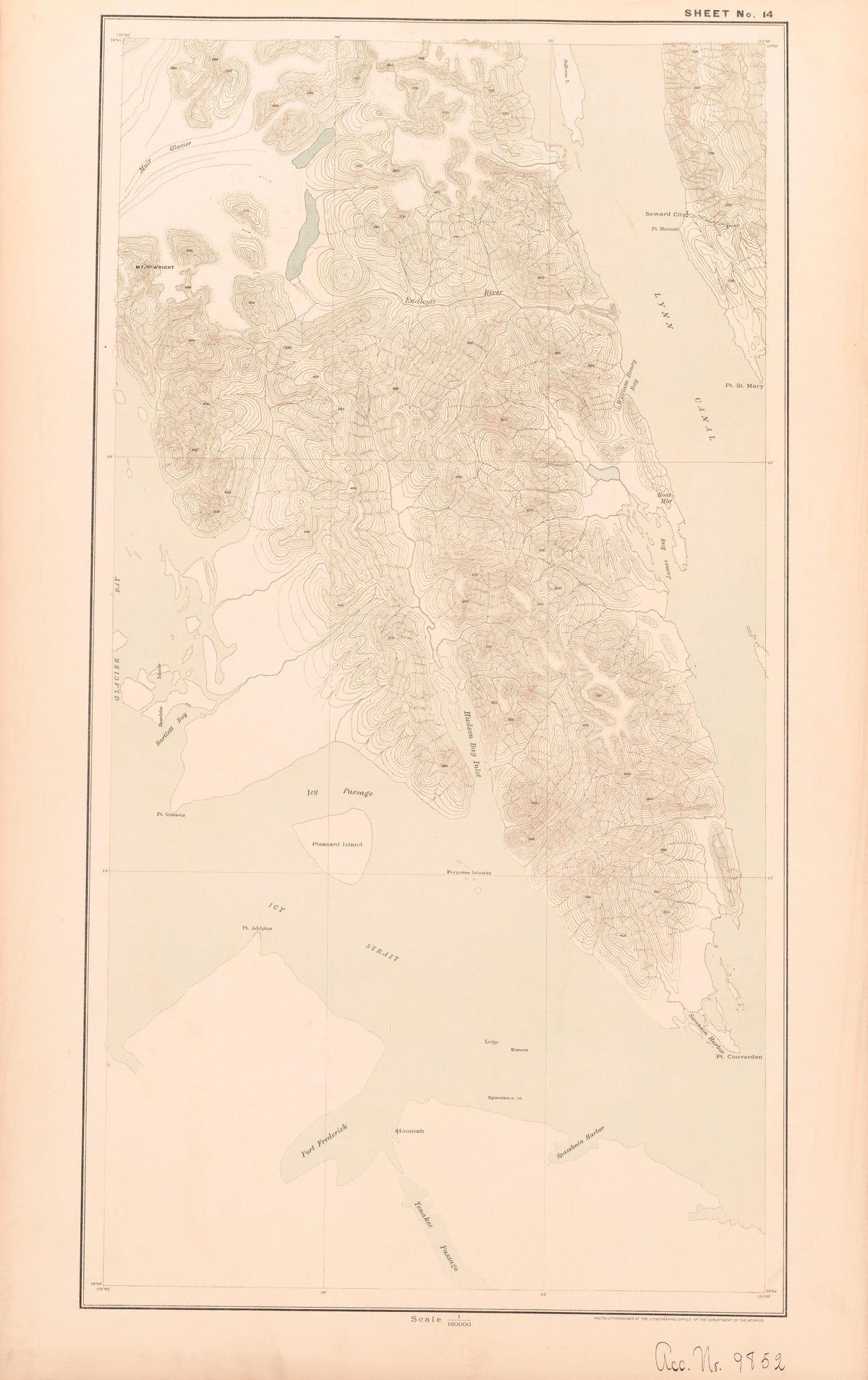 Sheet 14 from Alaskan Boundary Atlas 1895 : Maps of British Commission : to Accompany Joint Report Dated Dec. 31st, 1895 by Relic Map Company