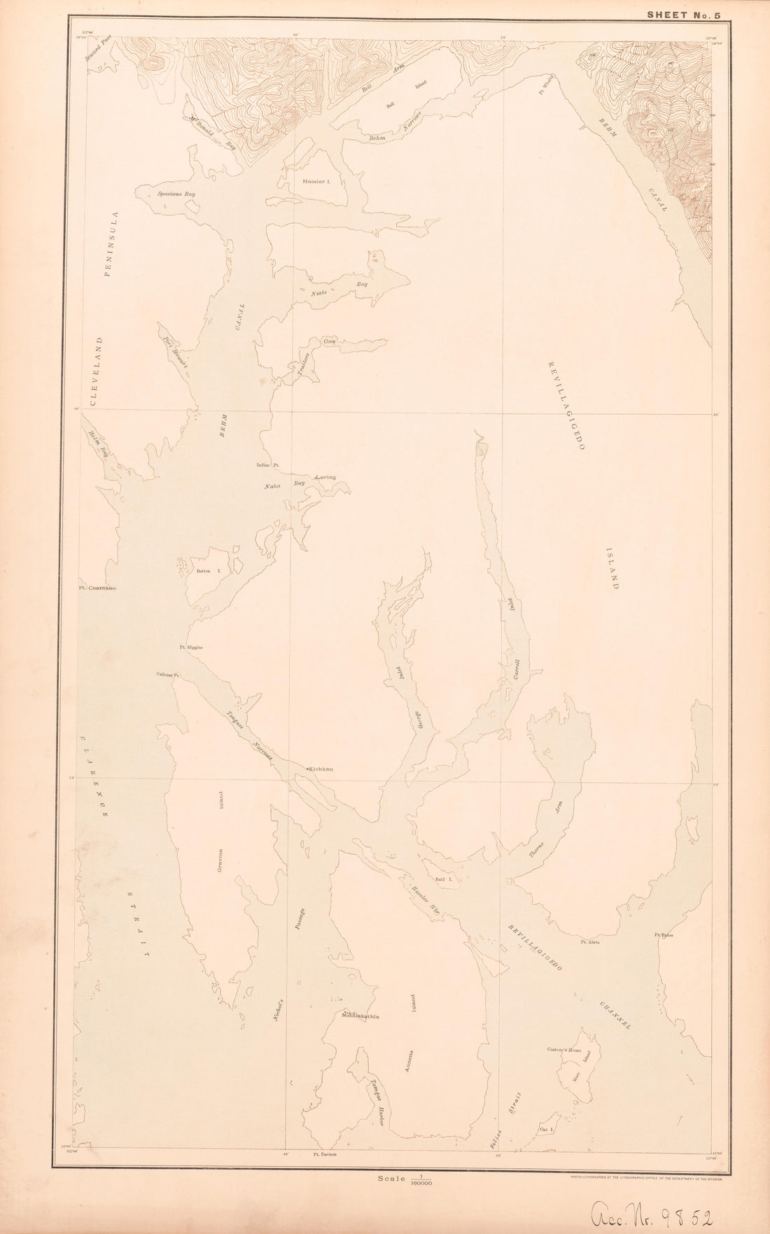 Sheet 5 from Alaskan Boundary Atlas 1895 : Maps of British Commission : to Accompany Joint Report Dated Dec. 31st, 1895 by Relic Map Company