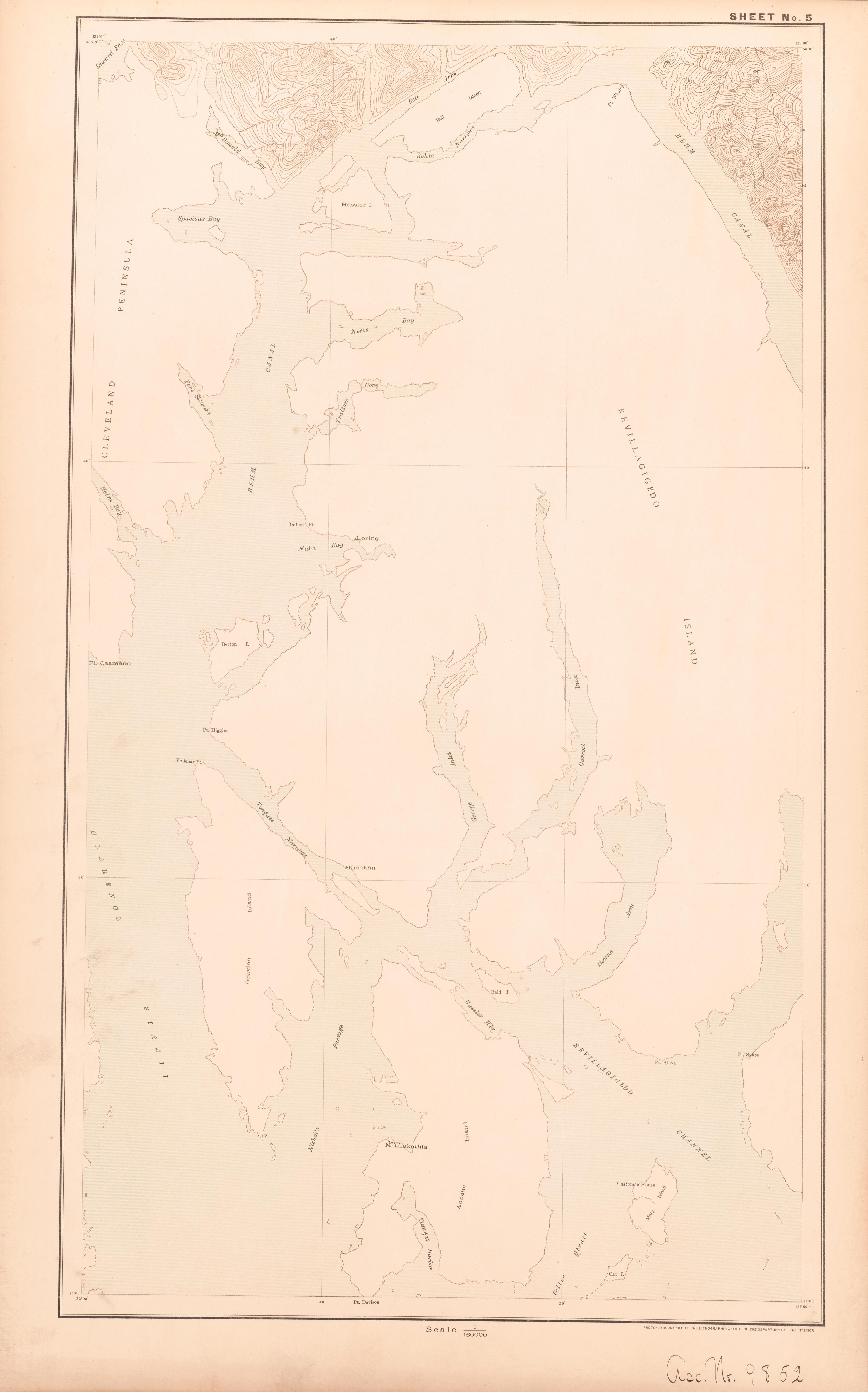 Sheet 5 from Alaskan Boundary Atlas 1895 : Maps of British Commission : to Accompany Joint Report Dated Dec. 31st, 1895 by Relic Map Company