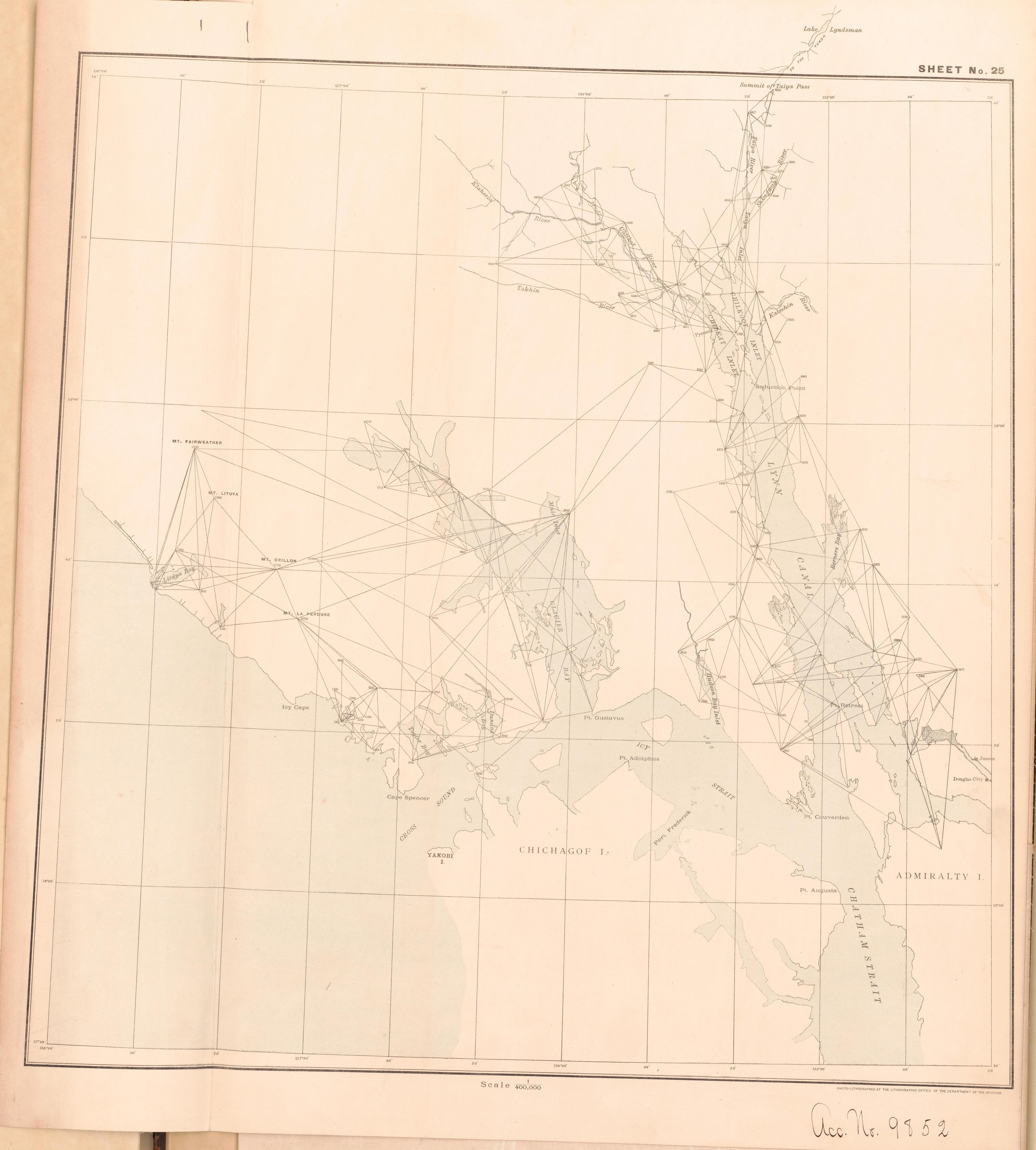 Sheet 25 from Alaskan Boundary Atlas 1895 : Maps of British Commission : to Accompany Joint Report Dated Dec. 31st, 1895 by Relic Map Company