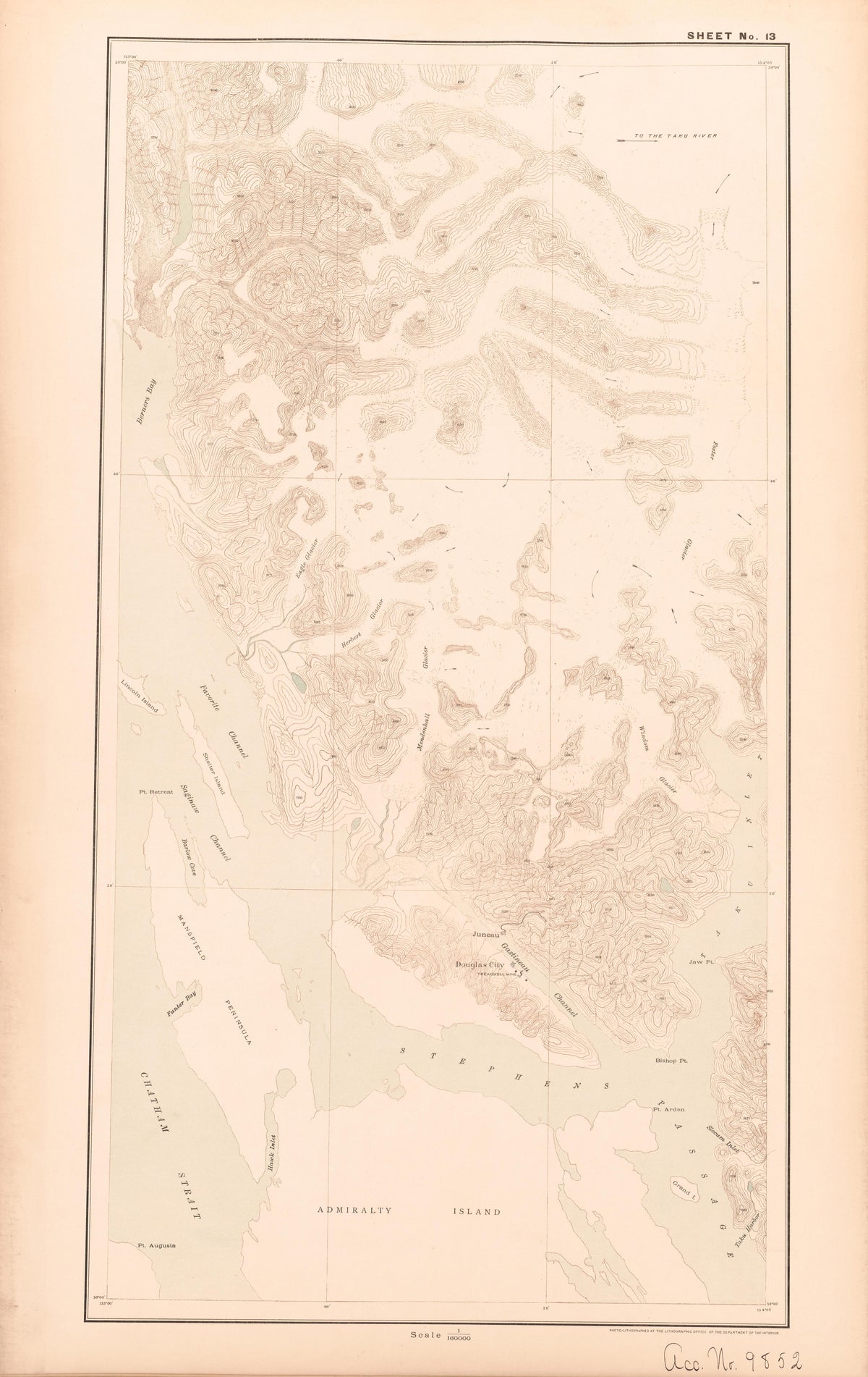 Sheet 13 from Alaskan Boundary Atlas 1895 : Maps of British Commission : to Accompany Joint Report Dated Dec. 31st, 1895 by Relic Map Company