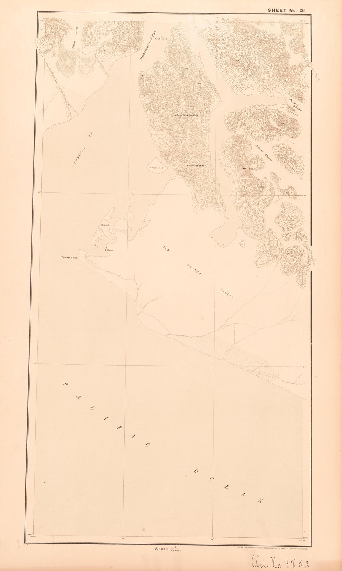 Sheet 21 from Alaskan Boundary Atlas 1895 : Maps of British Commission : to Accompany Joint Report Dated Dec. 31st, 1895 by Relic Map Company
